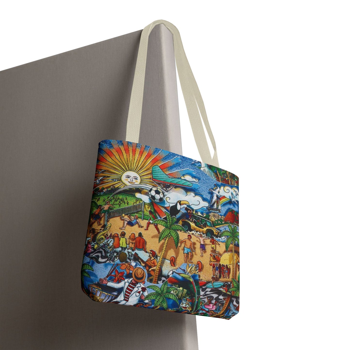 Florida Tropical Paradise Tote Bag, Colorful Beach Bag, Boho Shopping Tote, Eco-Friendly Tote, Summer Essentials, Gift for Travelers