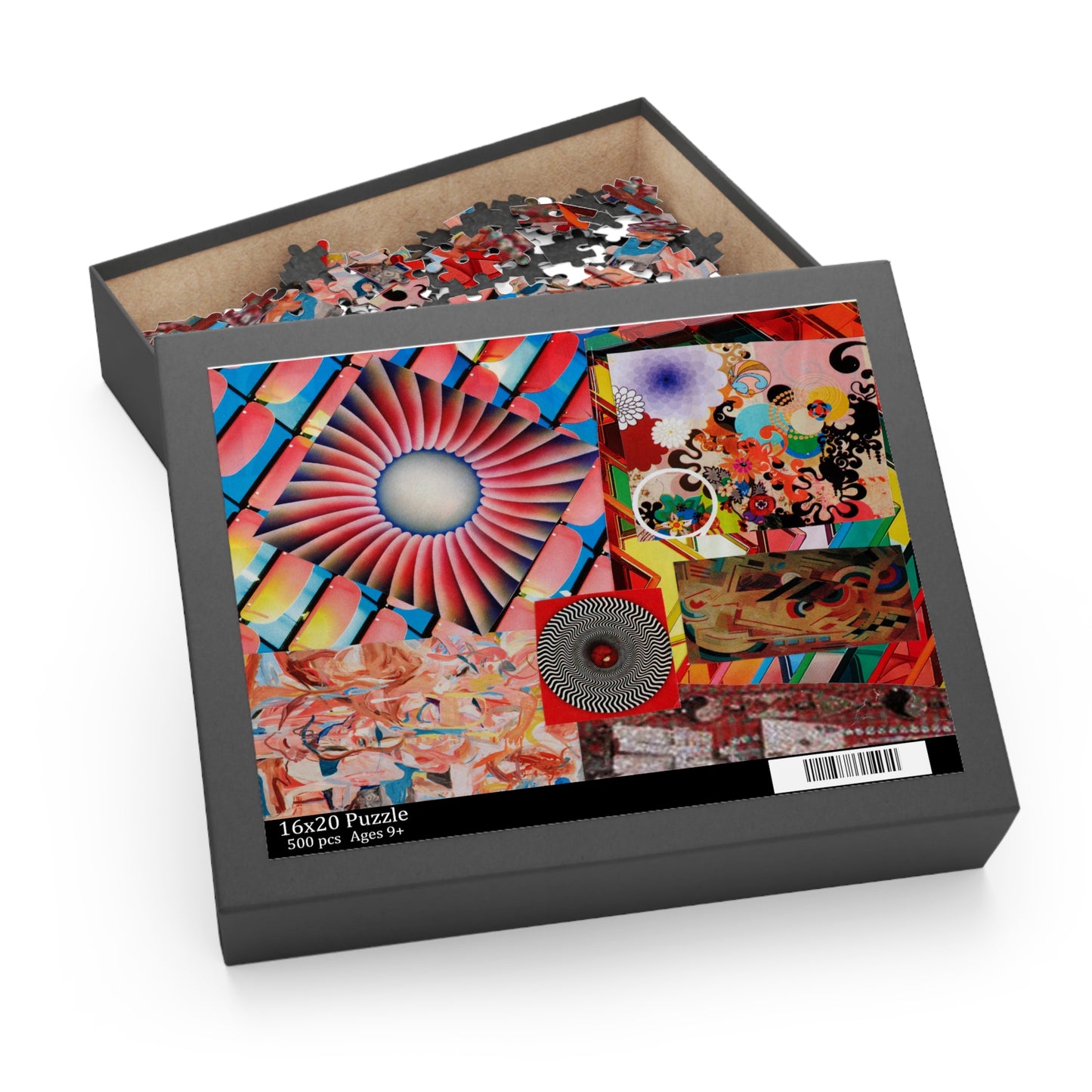 TEMPEST Collage Artwork Kaleidoscope Puzzle — Colorful Geometric Collage 500-Piece