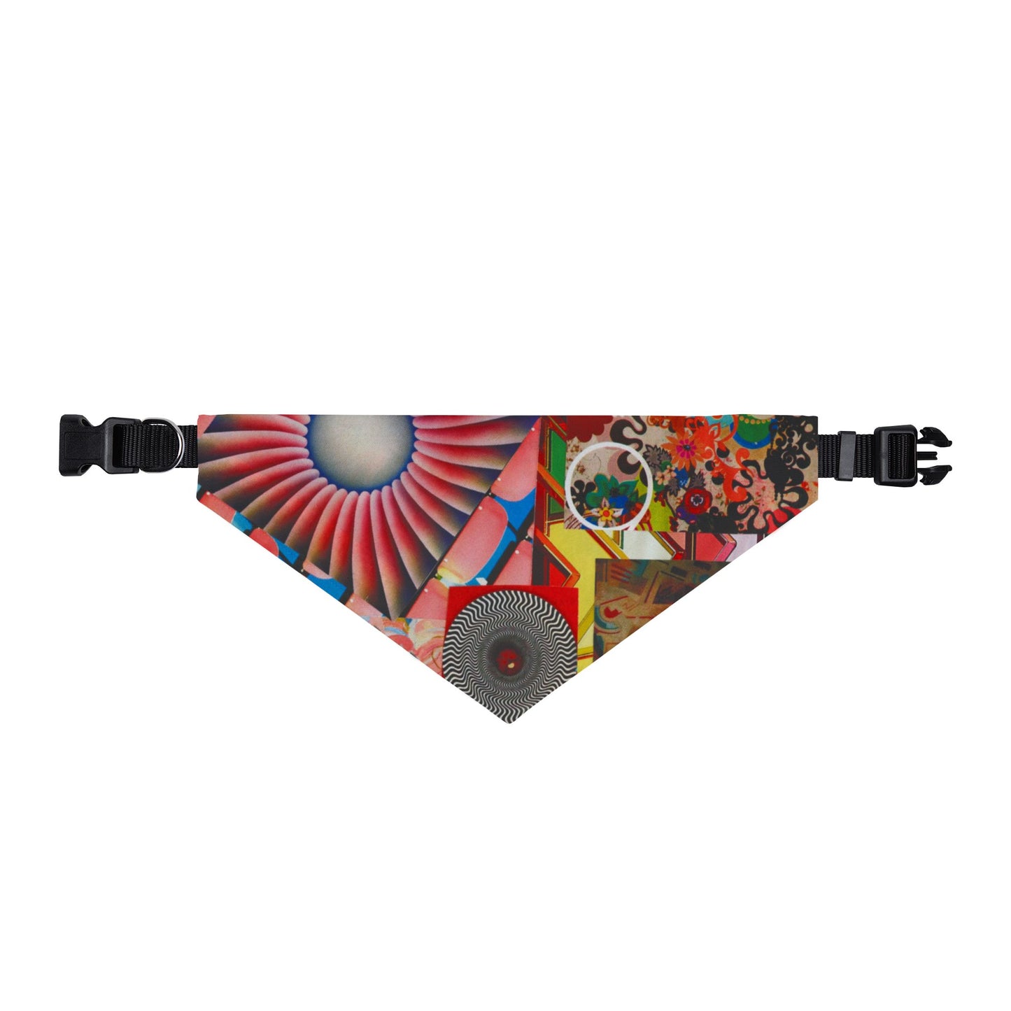 Tempest Collage Artwork Abstract Floral Collage Clip-On Pet Bandana