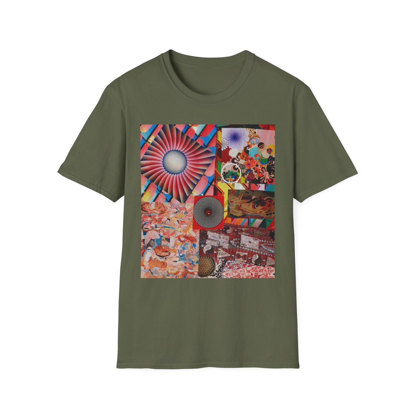 Tempest Colorful Art Collage Unisex Softstyle T-Shirt | Trendy Graphic Tee, Unique Gift, Casual Wear, Art Lover's Apparel