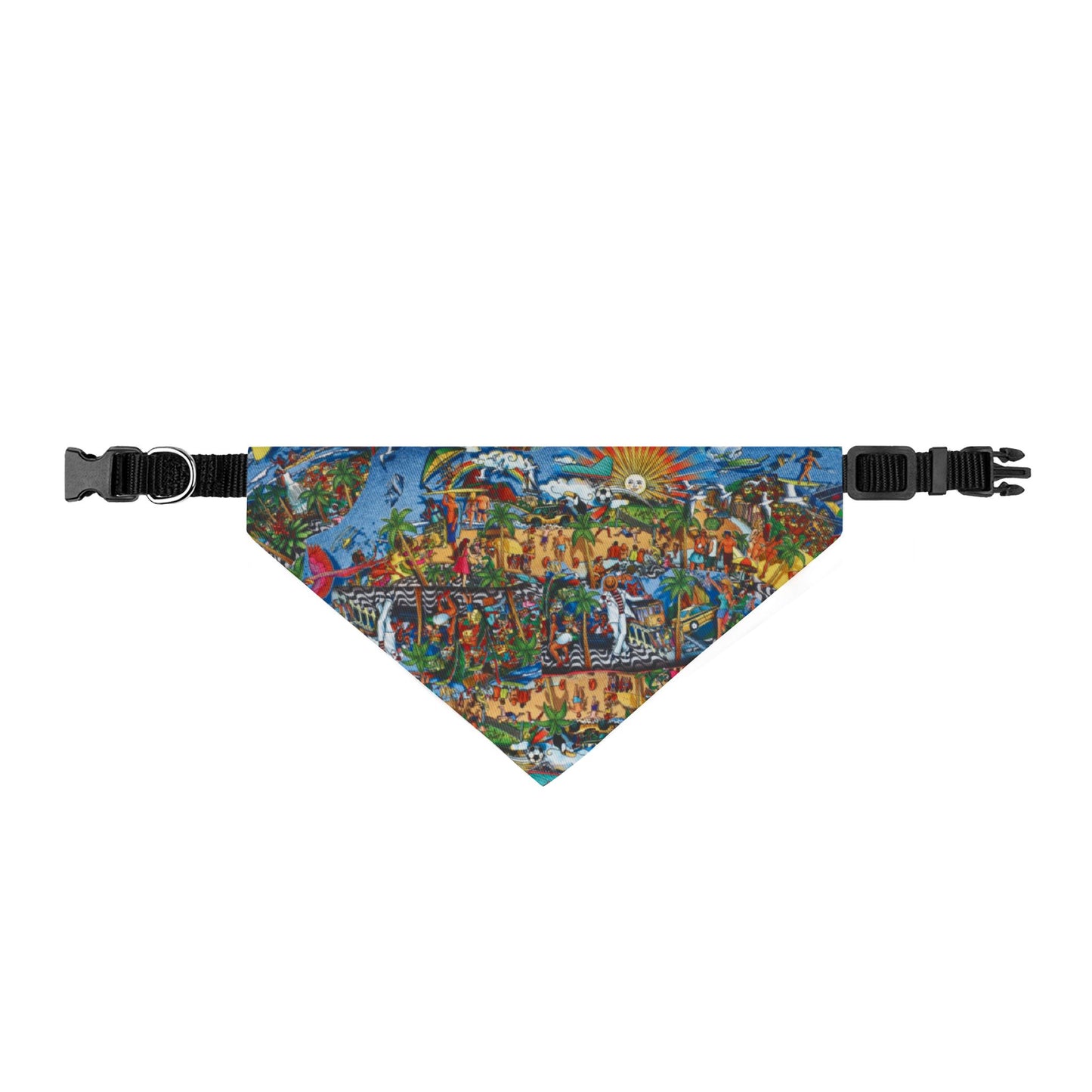 Florida Clip-On Pet Bandana — Colorful Cityscape Art Dog & Cat Accessory