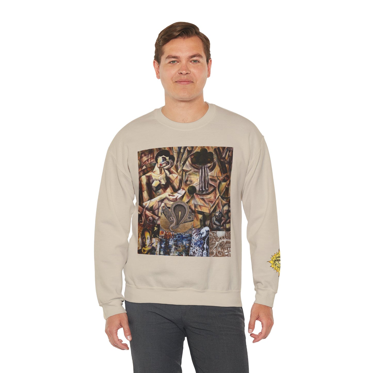 Margo Egyptian Collage Crewneck Sweatshirt — Vintage Pharaonic Art Print