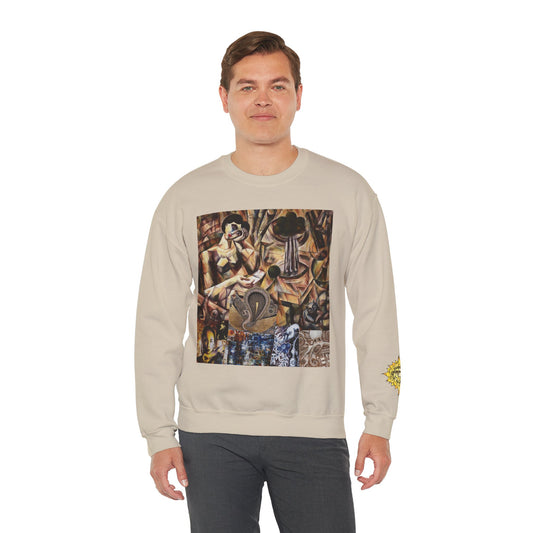 Margo Egyptian Collage Crewneck Sweatshirt — Vintage Pharaonic Art Print
