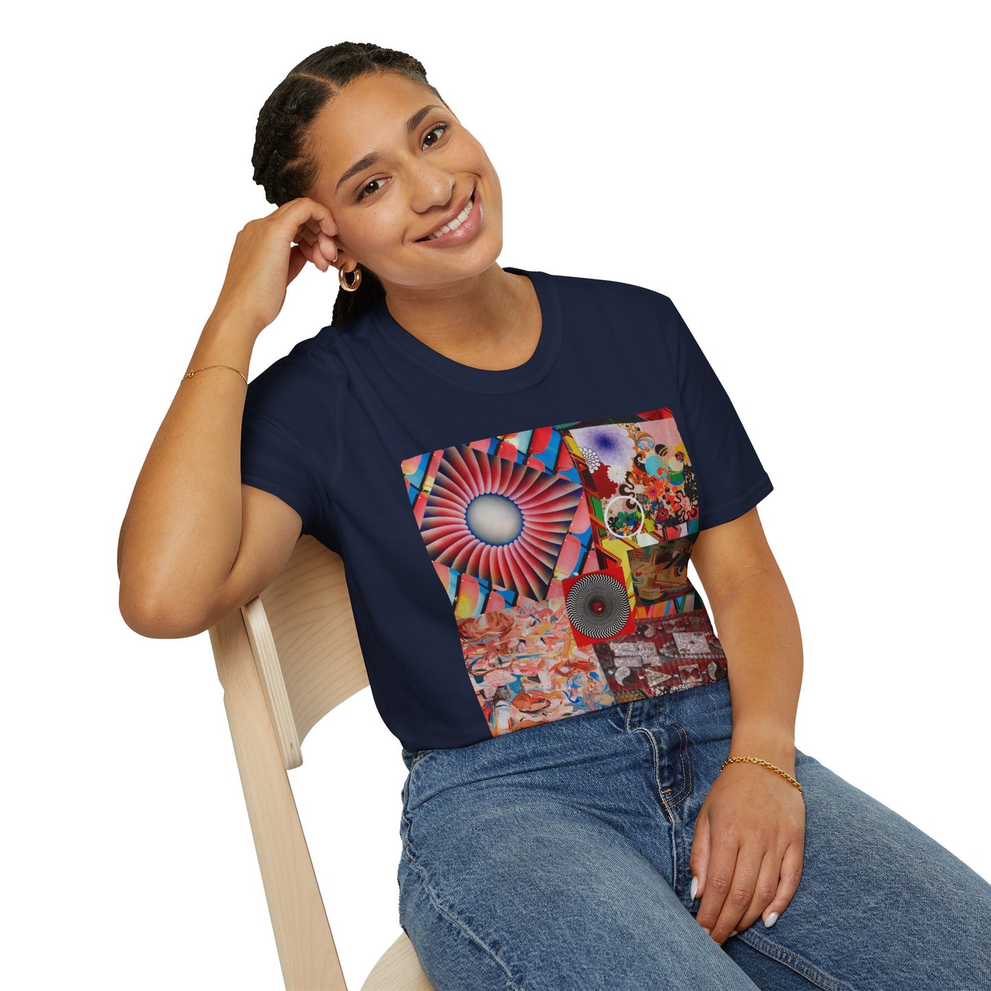 Tempest Colorful Art Collage Unisex Softstyle T-Shirt | Trendy Graphic Tee, Unique Gift, Casual Wear, Art Lover's Apparel