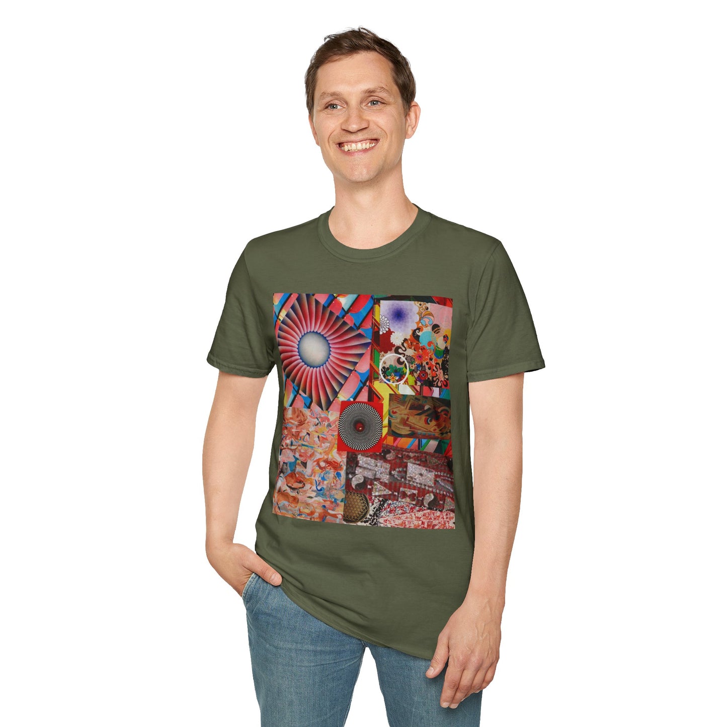 Tempest Colorful Art Collage Unisex Softstyle T-Shirt | Trendy Graphic Tee, Unique Gift, Casual Wear, Art Lover's Apparel