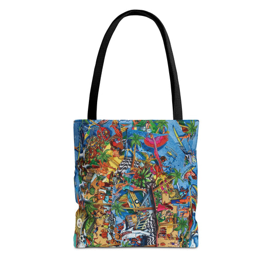 Florida Tropical Paradise Tote Bag, Colorful Beach Bag, Boho Shopping Tote, Eco-Friendly Tote, Summer Essentials, Gift for Travelers