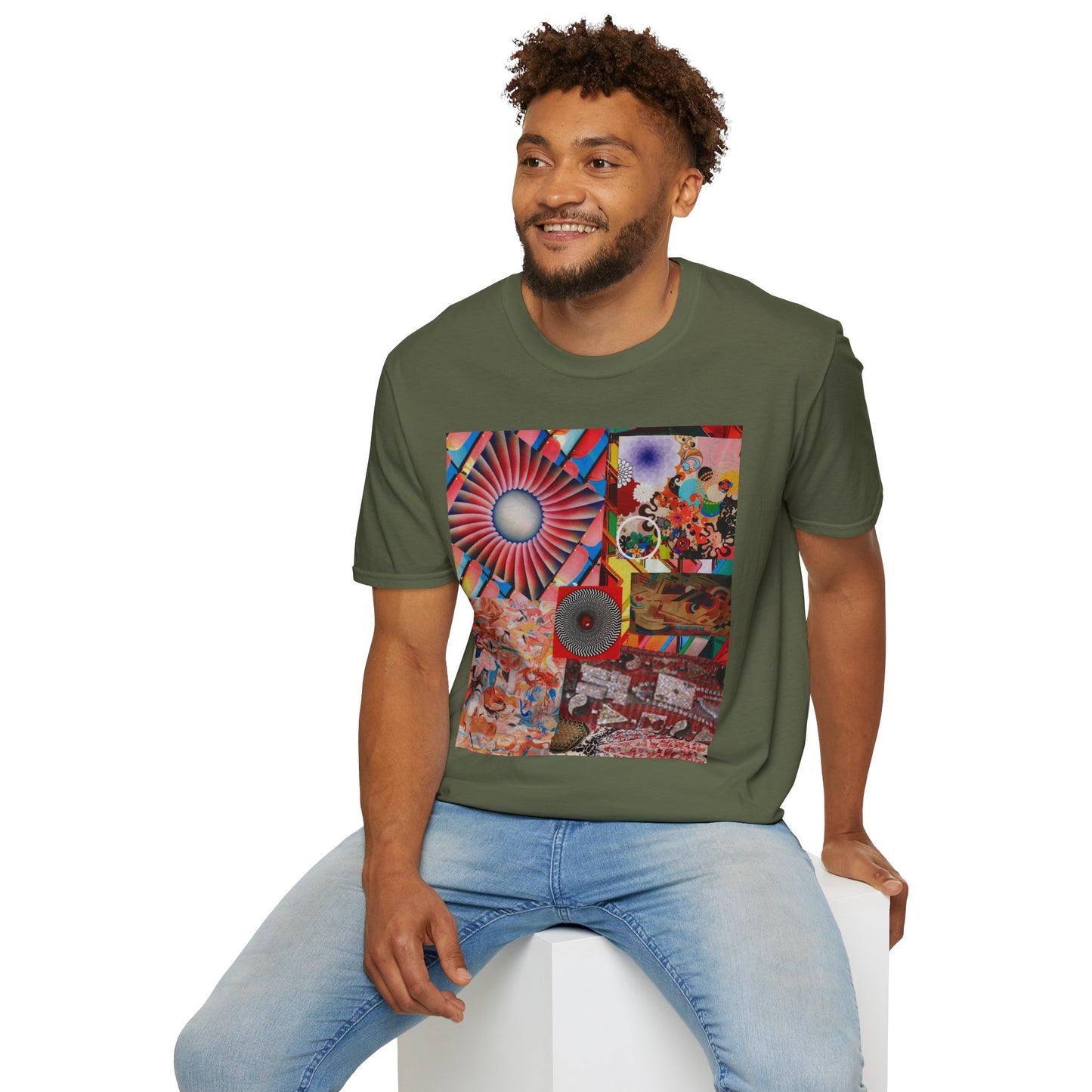 Tempest Colorful Art Collage Unisex Softstyle T-Shirt | Trendy Graphic Tee, Unique Gift, Casual Wear, Art Lover's Apparel