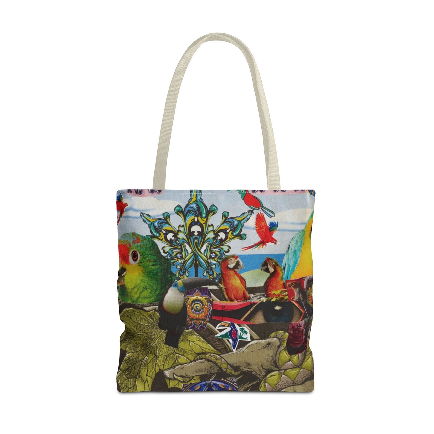 Apoda Print Vibrant Tropical Tote Bag, Eco-Friendly Grocery Bag, Summer Beach Tote, Festival Accessory, Colorful Shopping Bag