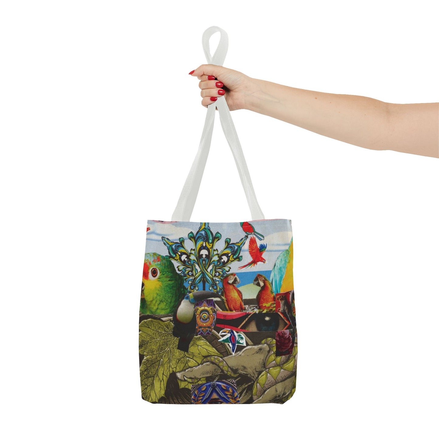 Apoda Print Vibrant Tropical Tote Bag, Eco-Friendly Grocery Bag, Summer Beach Tote, Festival Accessory, Colorful Shopping Bag