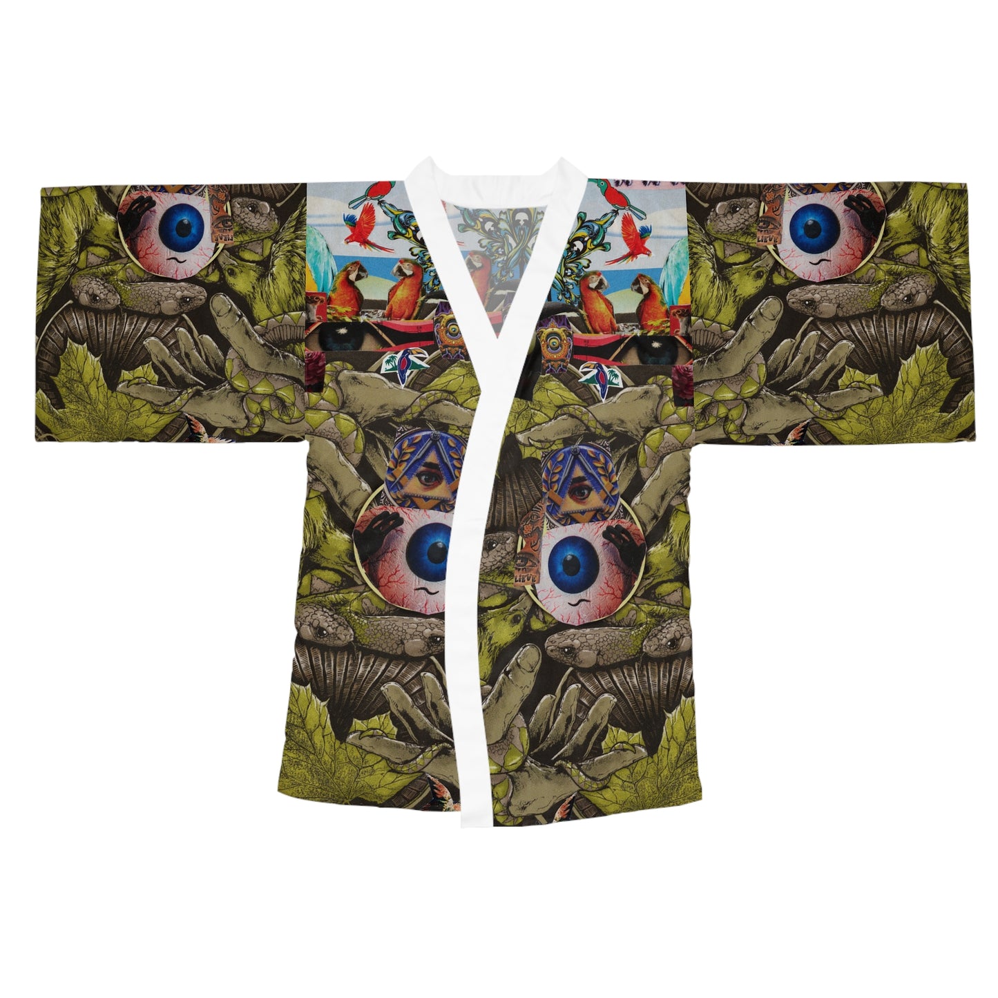 Apoda Artwork Floral Kimono Robe — Boho Lounge Cover-Up