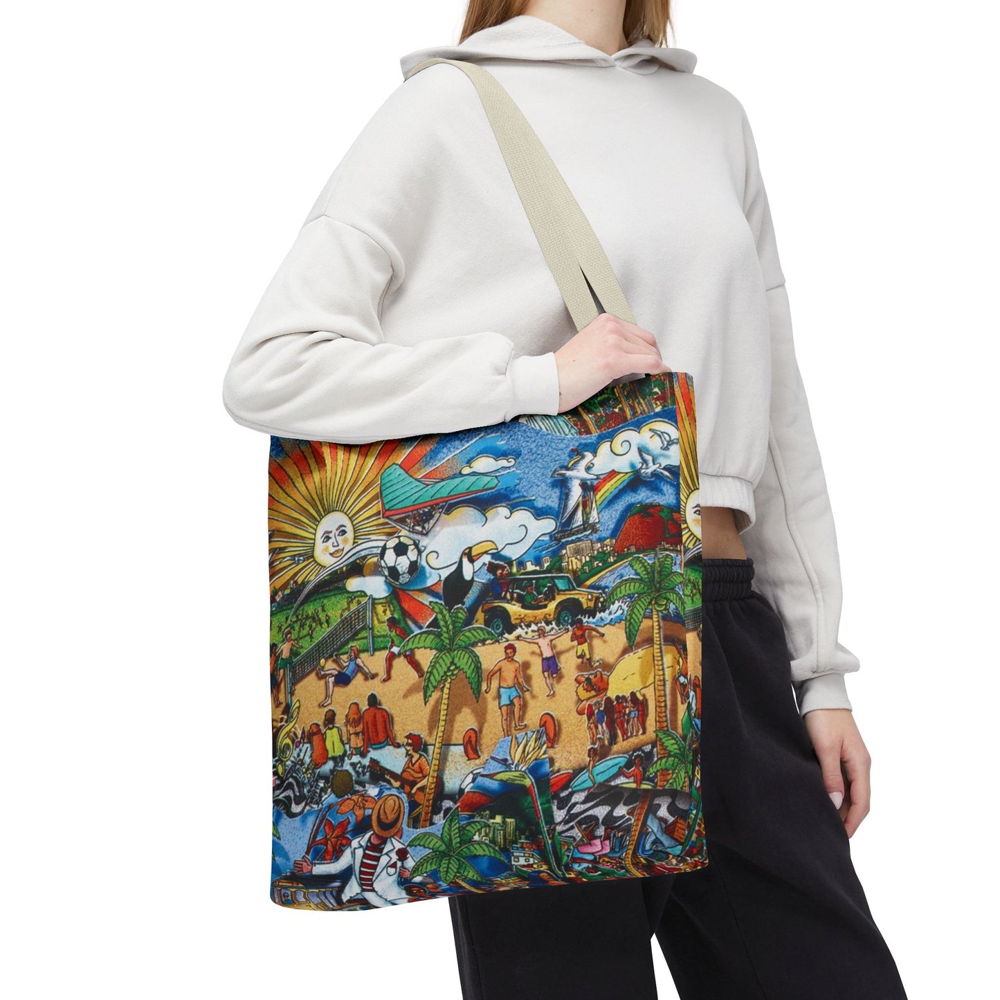 Florida Tropical Paradise Tote Bag, Colorful Beach Bag, Boho Shopping Tote, Eco-Friendly Tote, Summer Essentials, Gift for Travelers