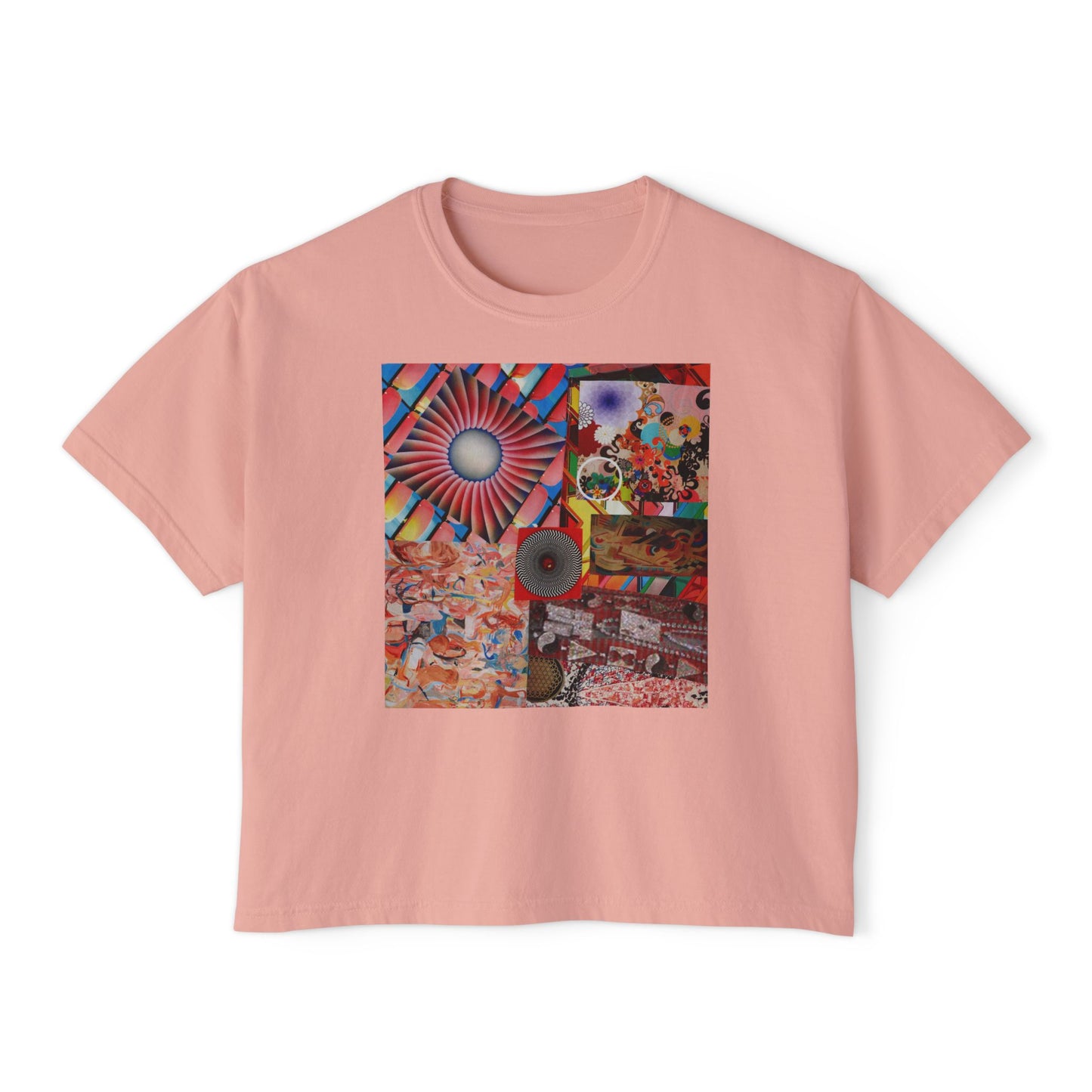 Tempest Collage Artwork  Women’s Boxy Tee — Abstract Collage Art Square Print