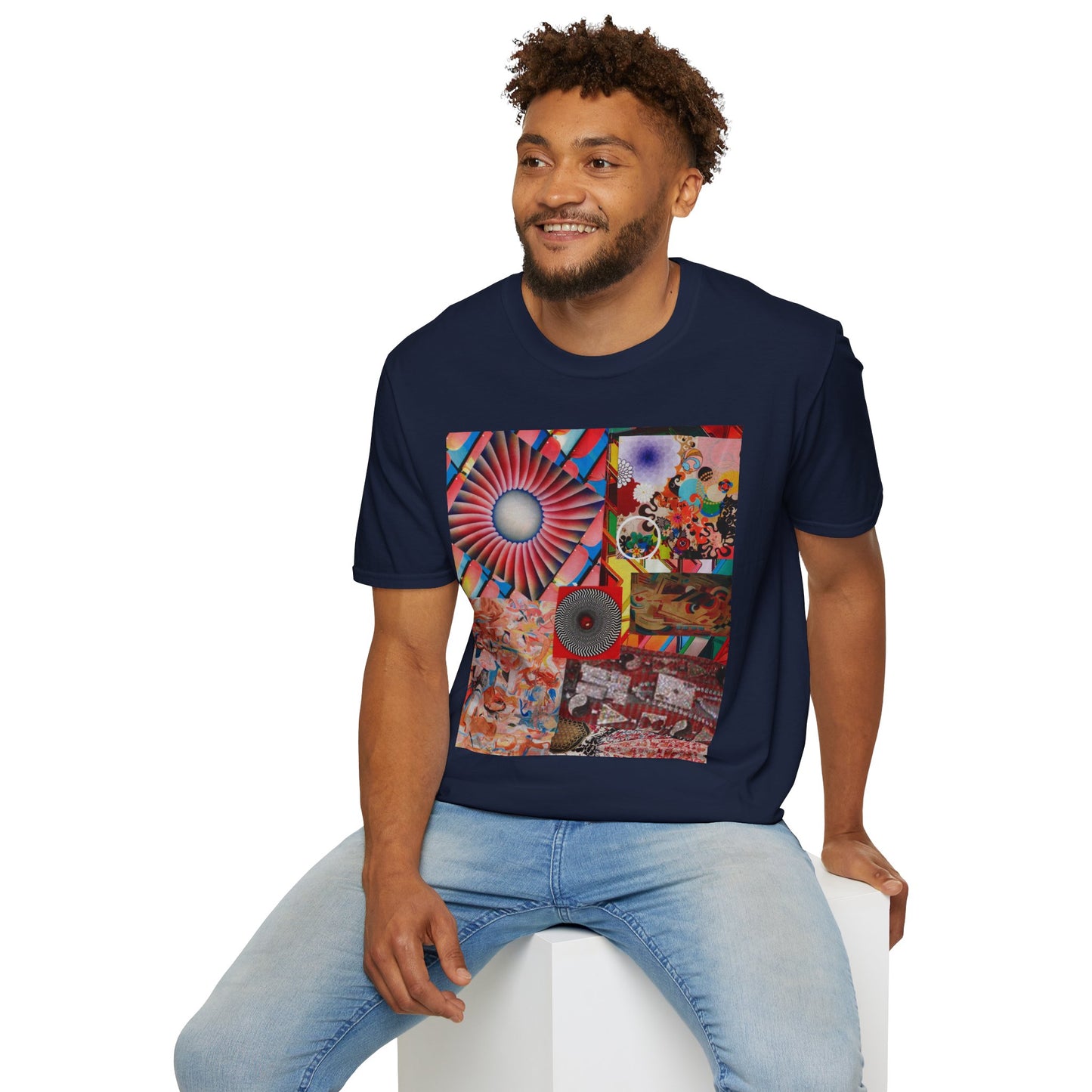 Tempest Colorful Art Collage Unisex Softstyle T-Shirt | Trendy Graphic Tee, Unique Gift, Casual Wear, Art Lover's Apparel