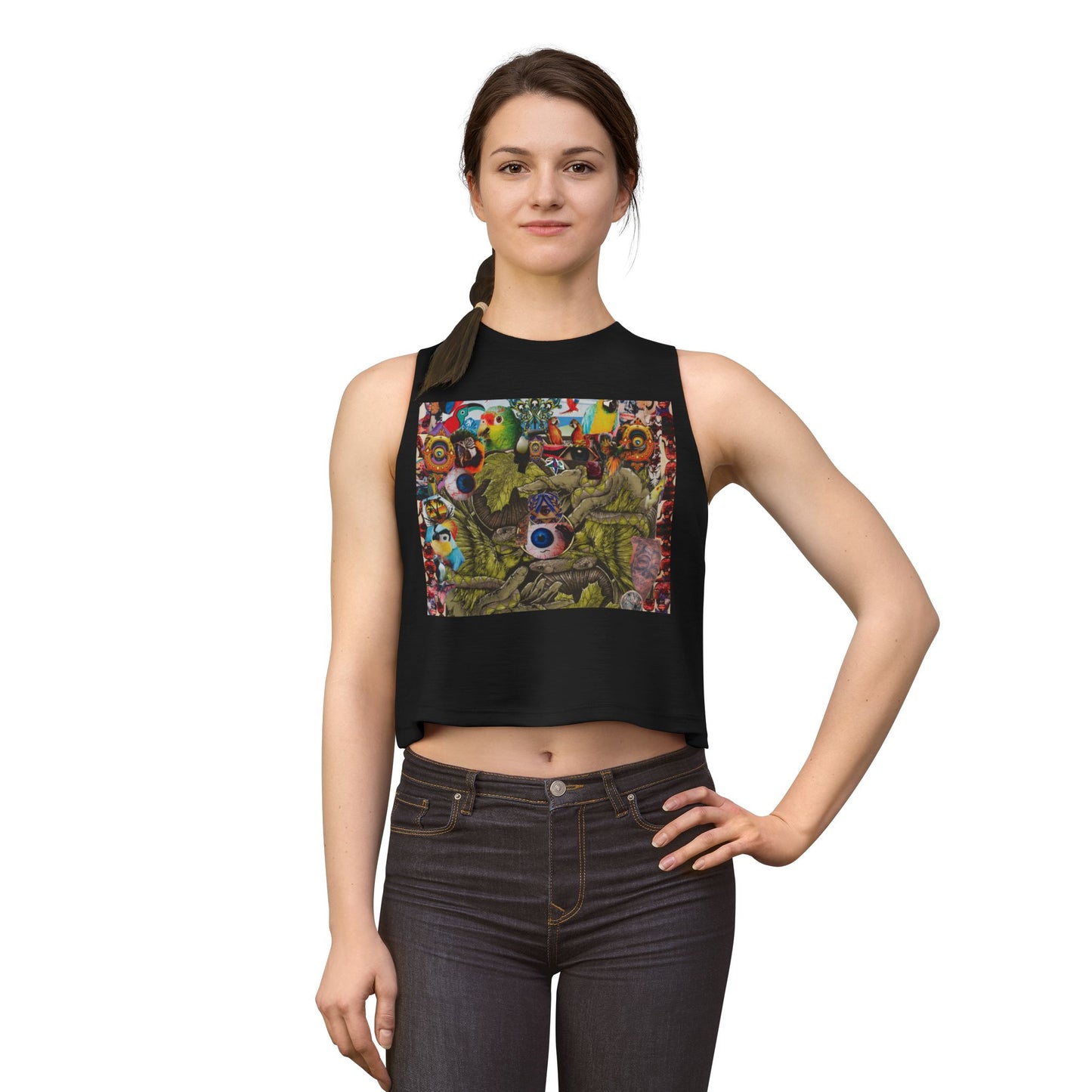 Apoda Psychedelic Collage Crop Top