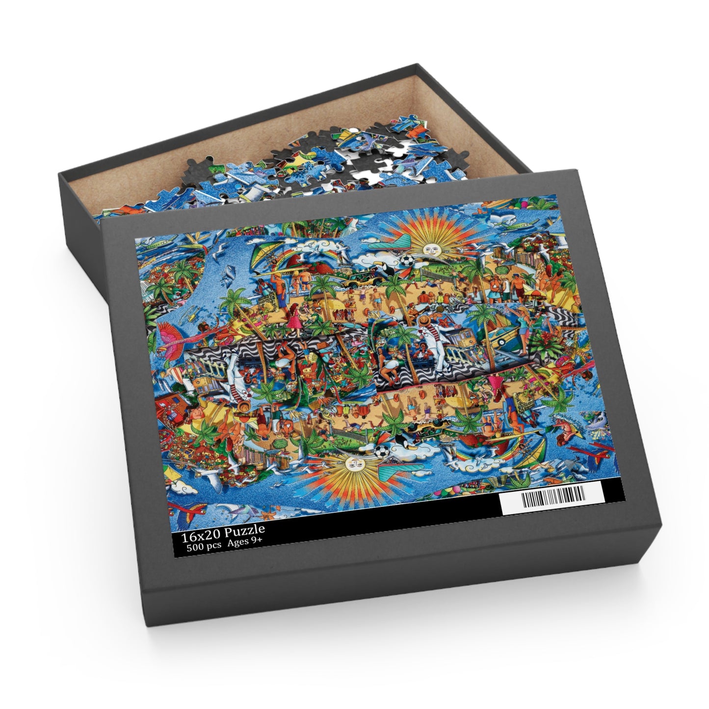 Florida Beach Scene Puzzle 500-Piece Hidden Object Jigsaw
