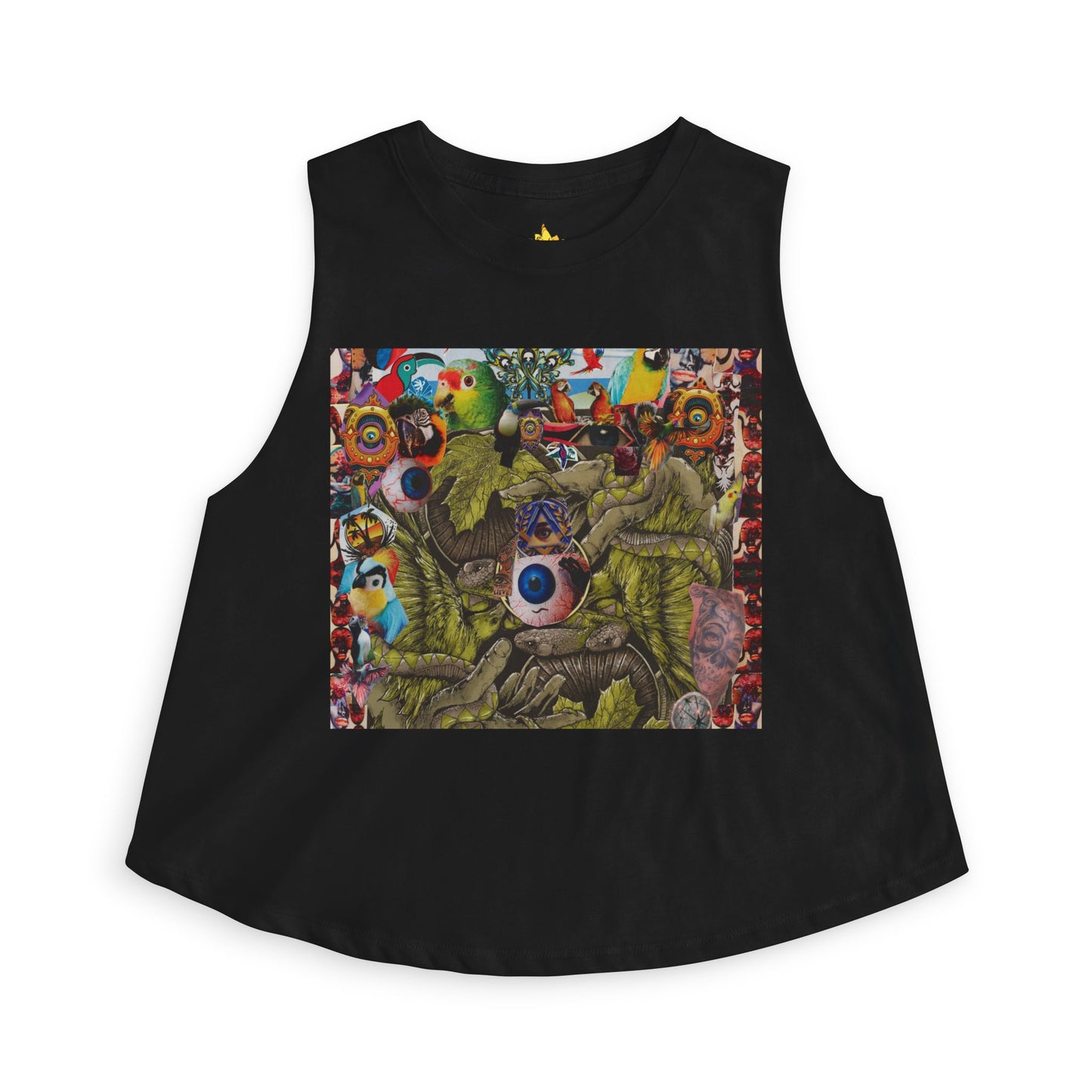 Apoda Psychedelic Collage Crop Top
