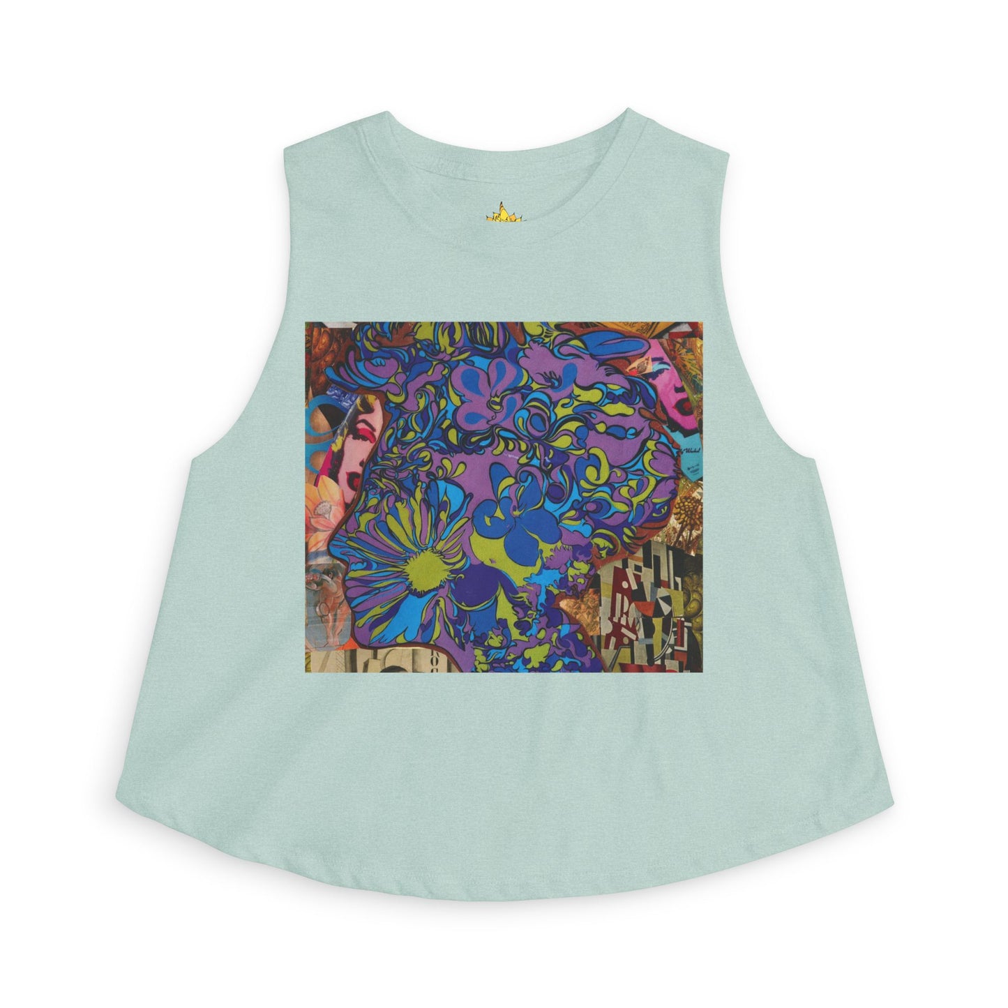 Majesty Psychedelic Crop Top — Women's Retro Boho Festival Tank