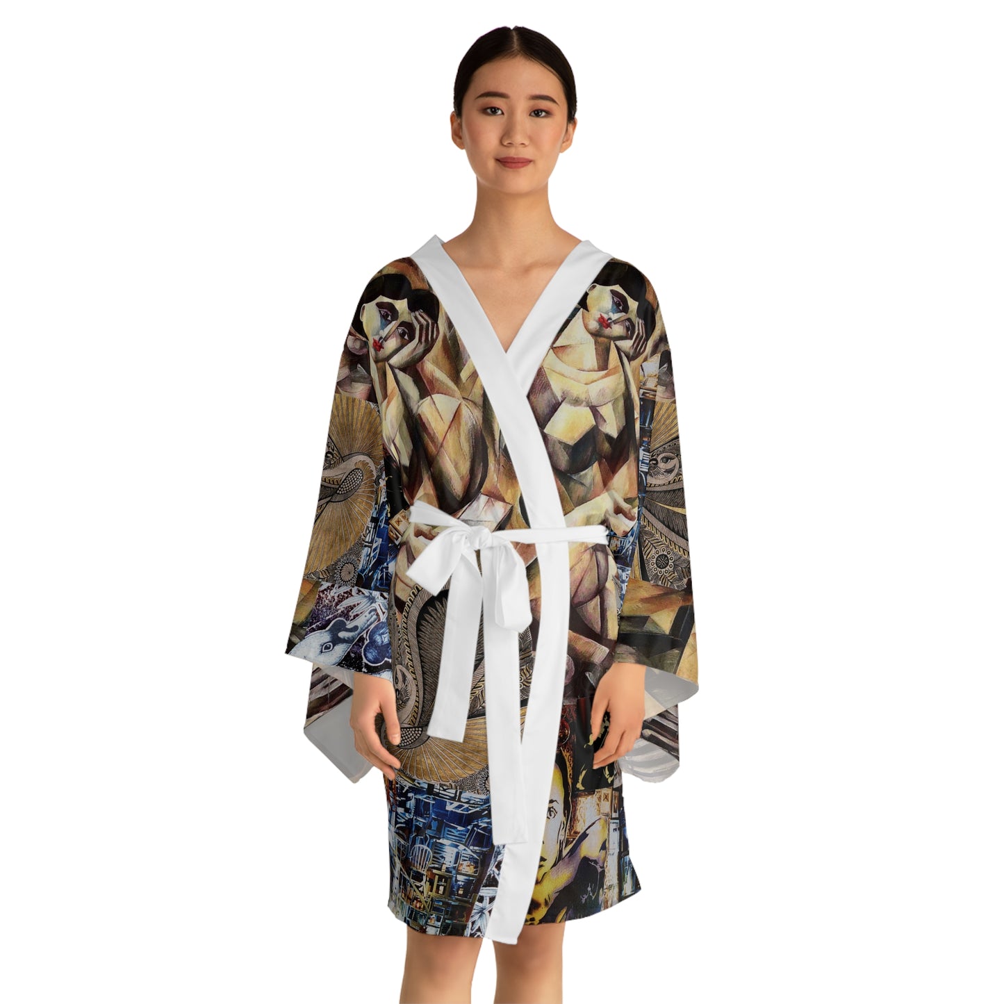 Margo Artwork Floral Kimono Robe — Boho Lounge