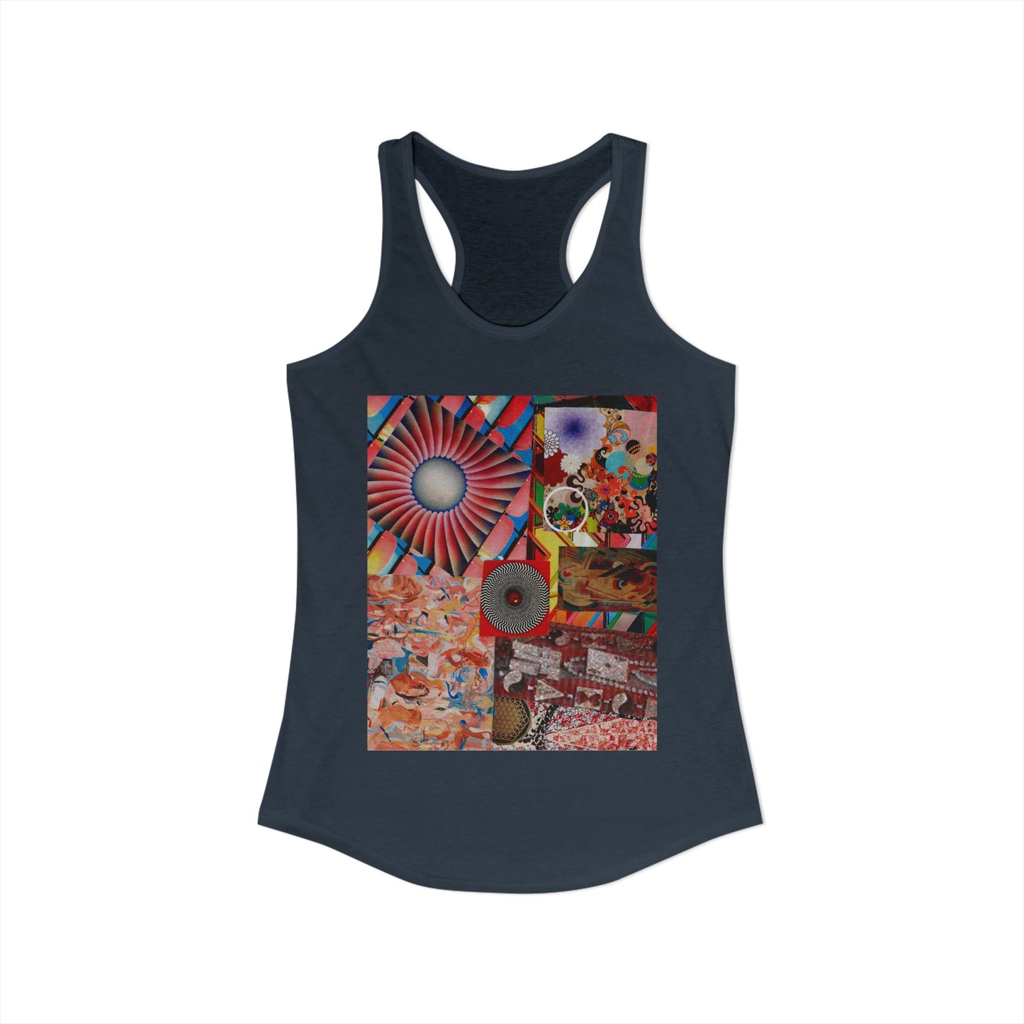 Tempest Print Bohemian Racerback Tank for Women, Artistic Summer Top, Casual Wear, Beach Day, Yoga and Fitness Shirt