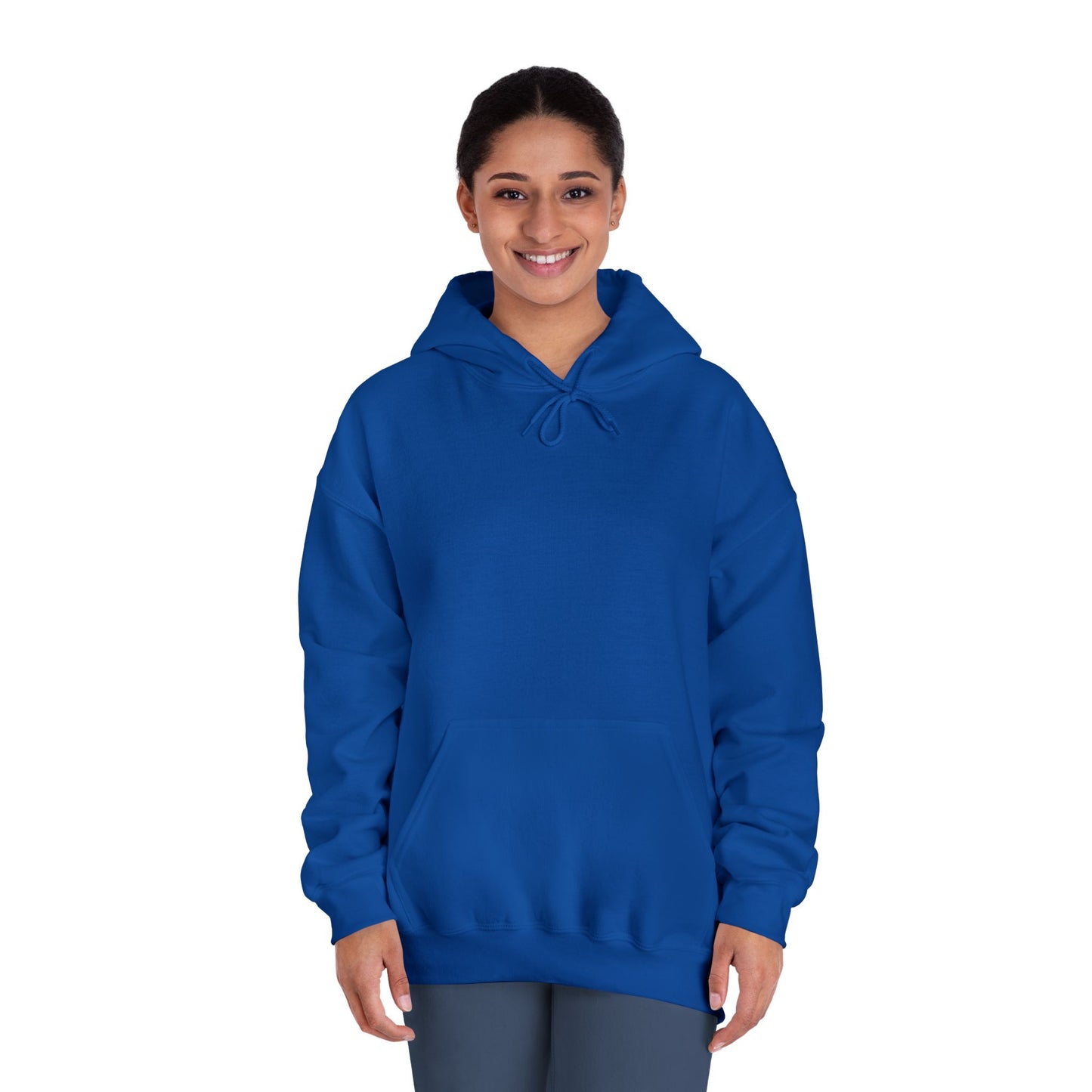 Psychedelic Floral Art Hoodie - Vibrant Blue Flower Collage Back Print