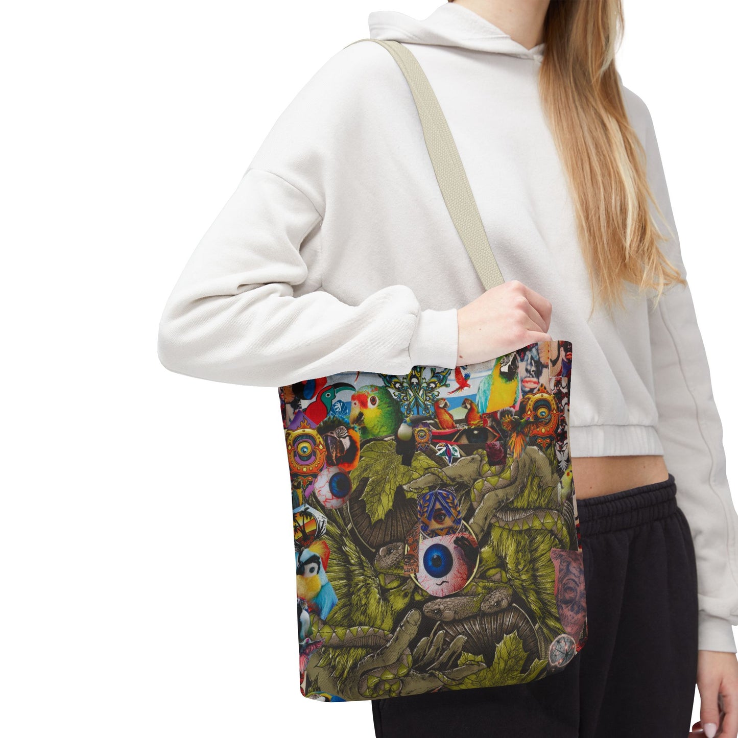 Apoda Print Vibrant Tropical Tote Bag, Eco-Friendly Grocery Bag, Summer Beach Tote, Festival Accessory, Colorful Shopping Bag