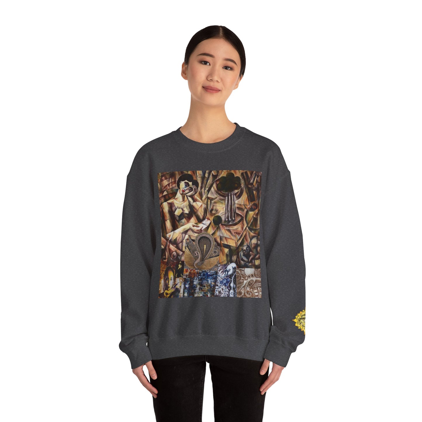Margo Egyptian Collage Crewneck Sweatshirt — Vintage Pharaonic Art Print