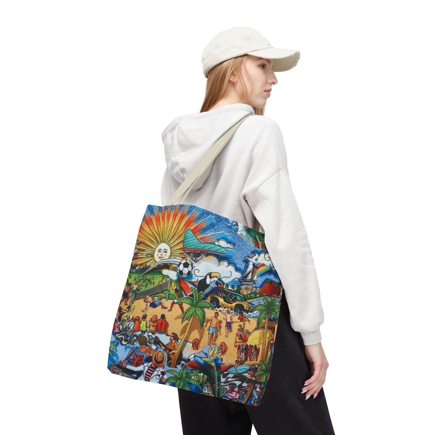 Florida Tropical Paradise Tote Bag, Colorful Beach Bag, Boho Shopping Tote, Eco-Friendly Tote, Summer Essentials, Gift for Travelers