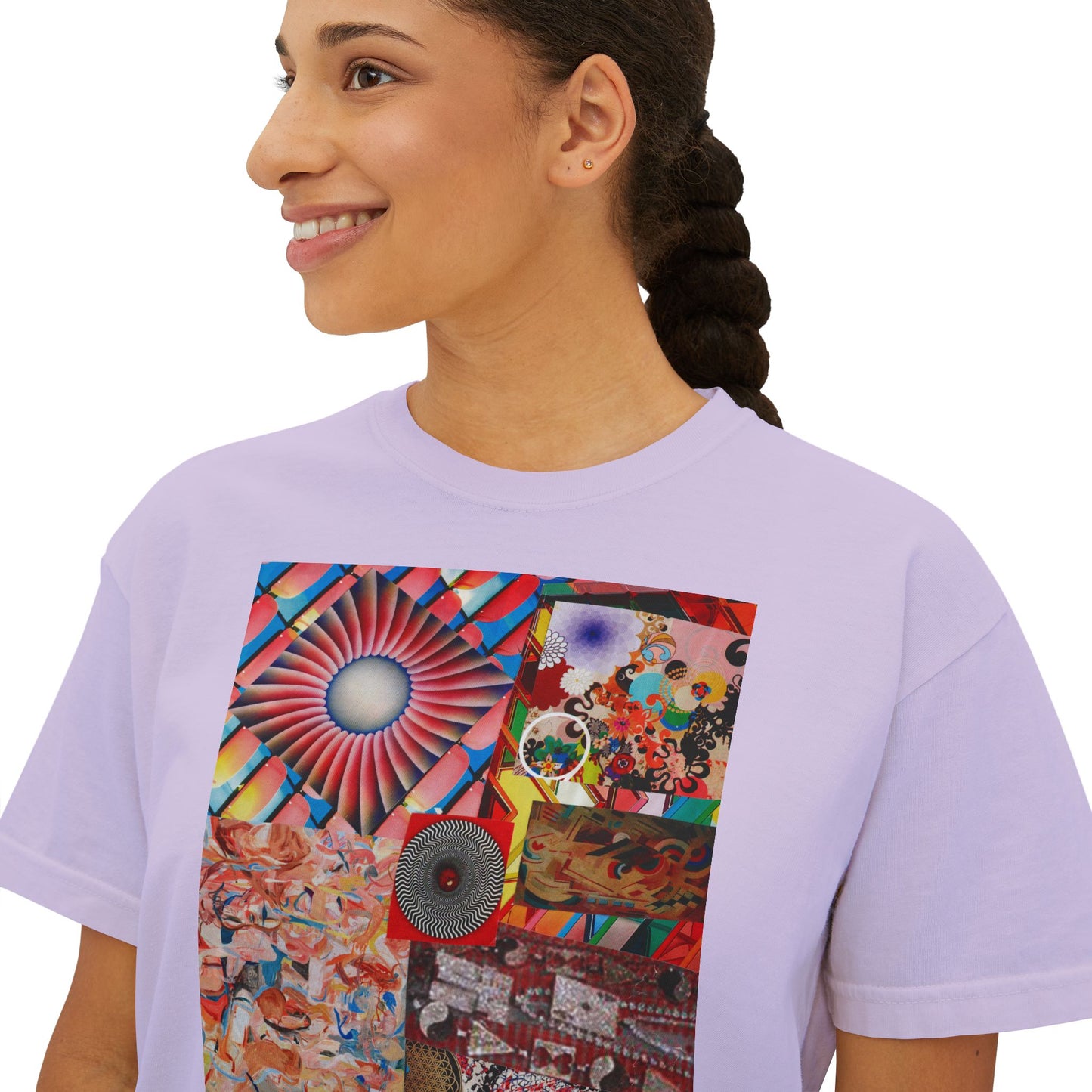 Tempest Collage Artwork  Women’s Boxy Tee — Abstract Collage Art Square Print