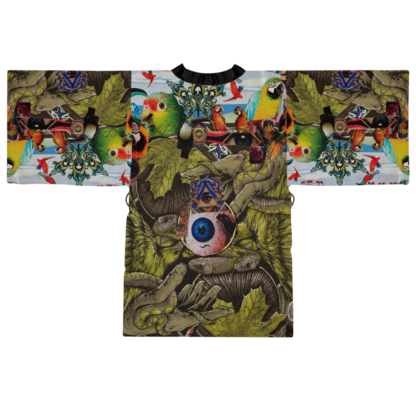 Apoda Artwork Floral Kimono Robe — Boho Lounge Cover-Up