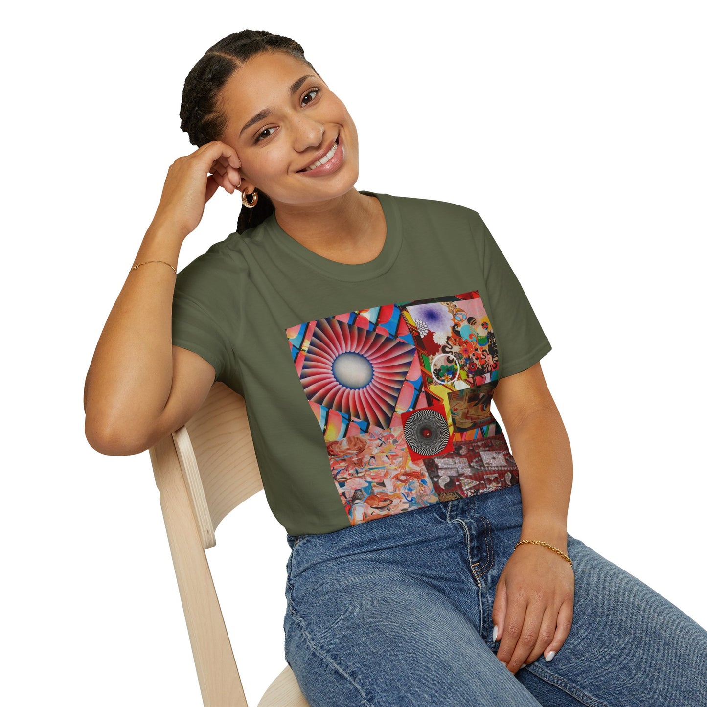 Tempest Colorful Art Collage Unisex Softstyle T-Shirt | Trendy Graphic Tee, Unique Gift, Casual Wear, Art Lover's Apparel