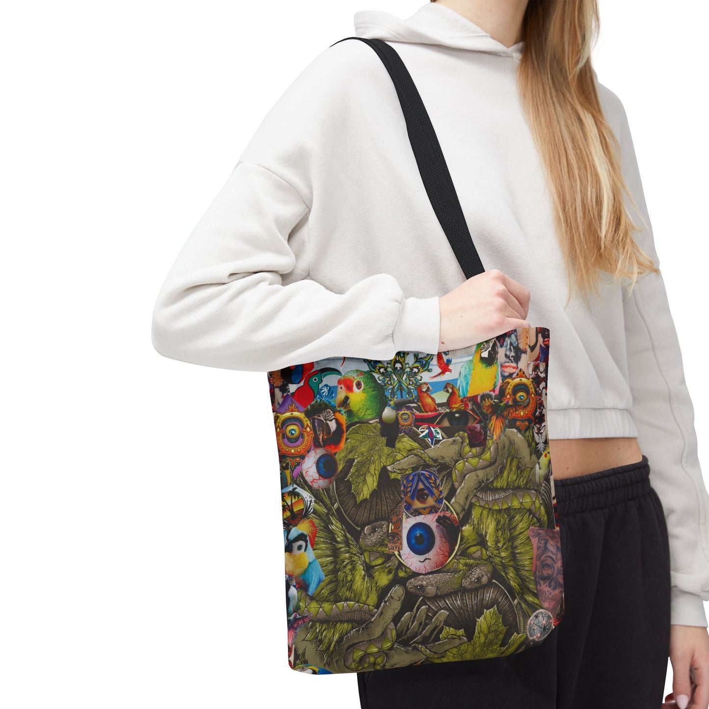 Apoda Print Vibrant Tropical Tote Bag, Eco-Friendly Grocery Bag, Summer Beach Tote, Festival Accessory, Colorful Shopping Bag