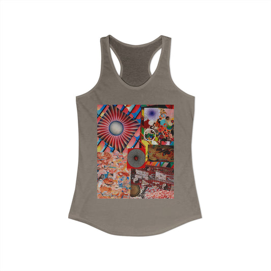 Tempest Print Bohemian Racerback Tank for Women, Artistic Summer Top, Casual Wear, Beach Day, Yoga and Fitness Shirt