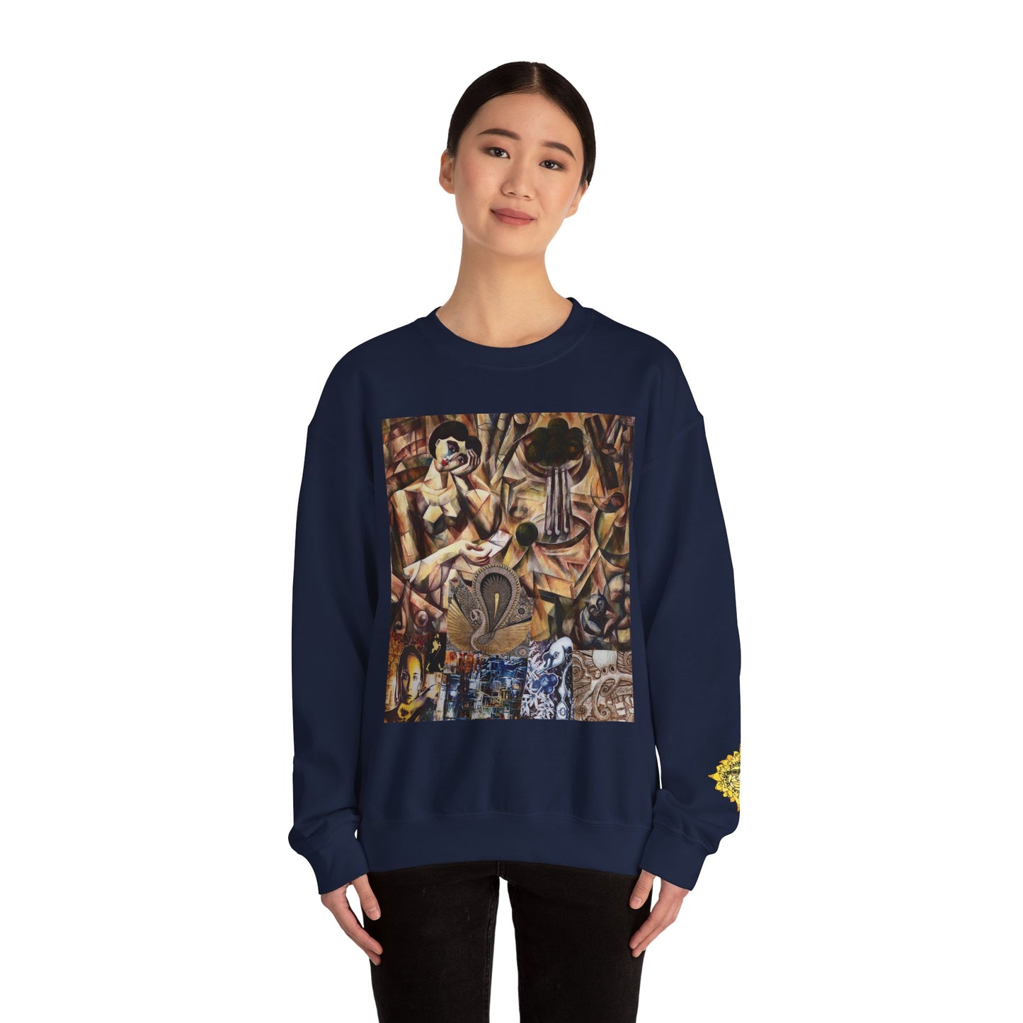 Margo Egyptian Collage Crewneck Sweatshirt — Vintage Pharaonic Art Print