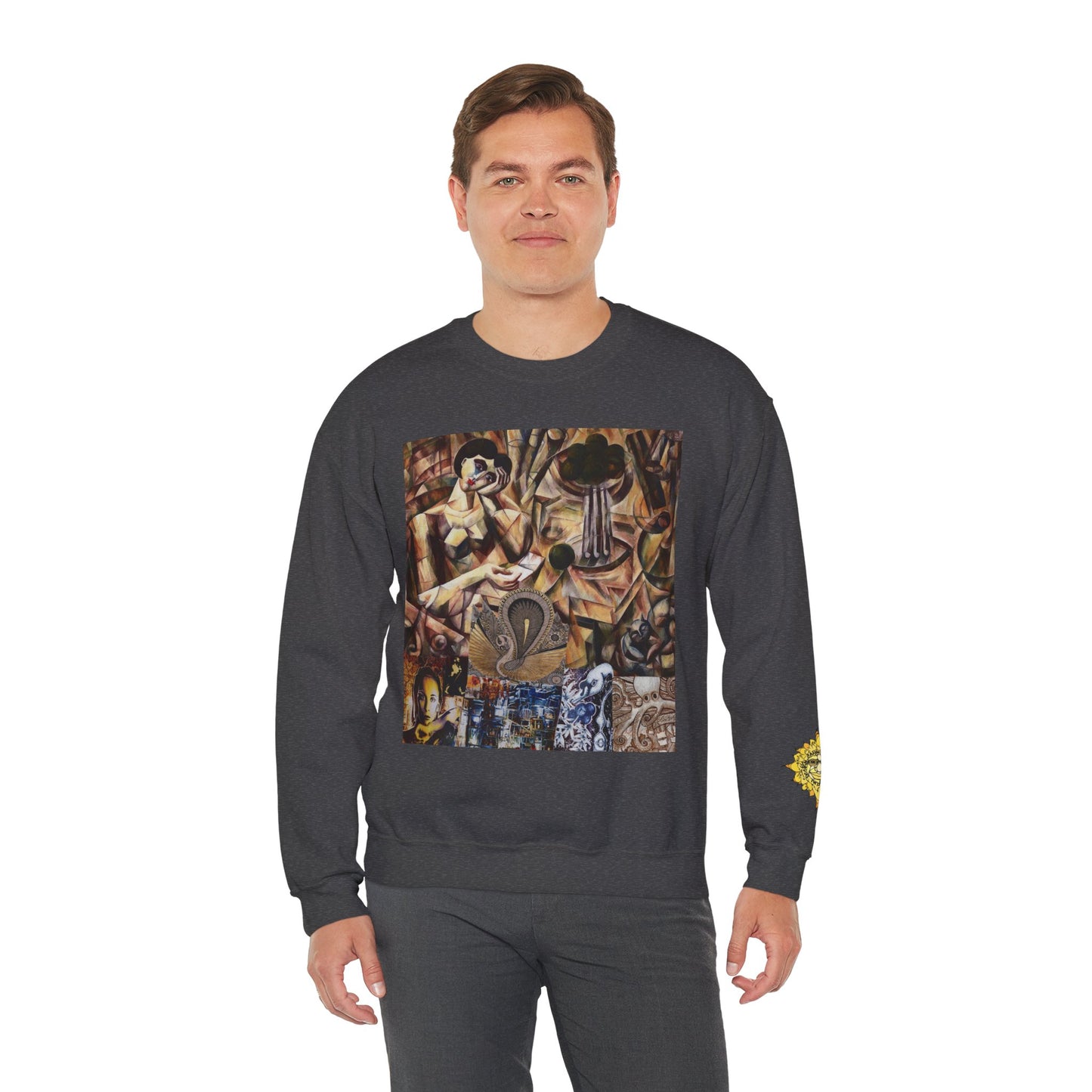 Margo Egyptian Collage Crewneck Sweatshirt — Vintage Pharaonic Art Print