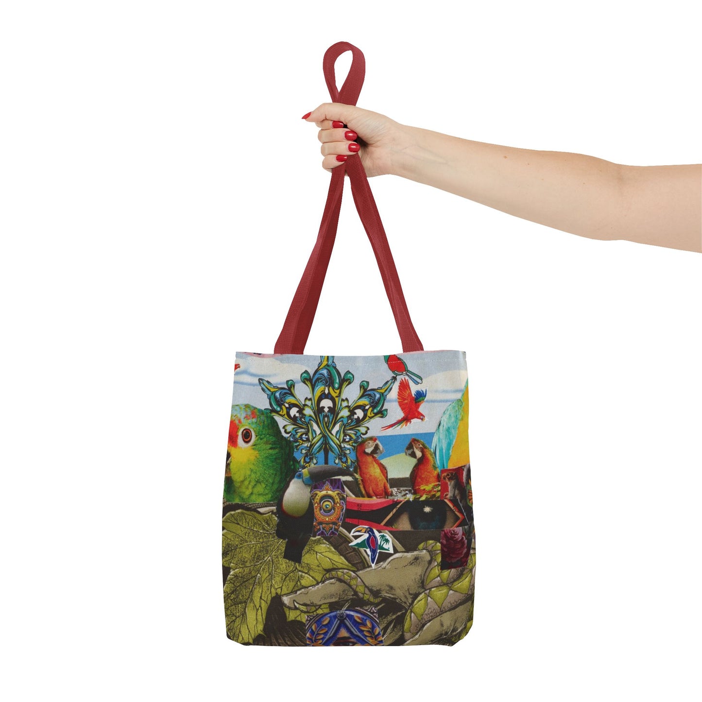 Apoda Print Vibrant Tropical Tote Bag, Eco-Friendly Grocery Bag, Summer Beach Tote, Festival Accessory, Colorful Shopping Bag