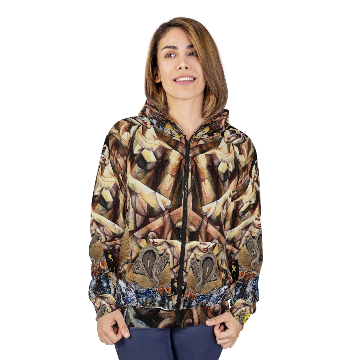 Margot Collage Artwork Zip Hoodie