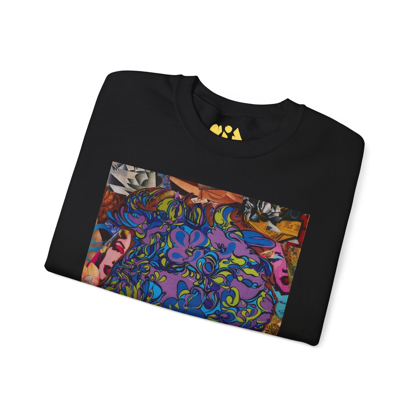 Purple Majesty Sweatshirt — Psychedelic Floral Collage Graphic
