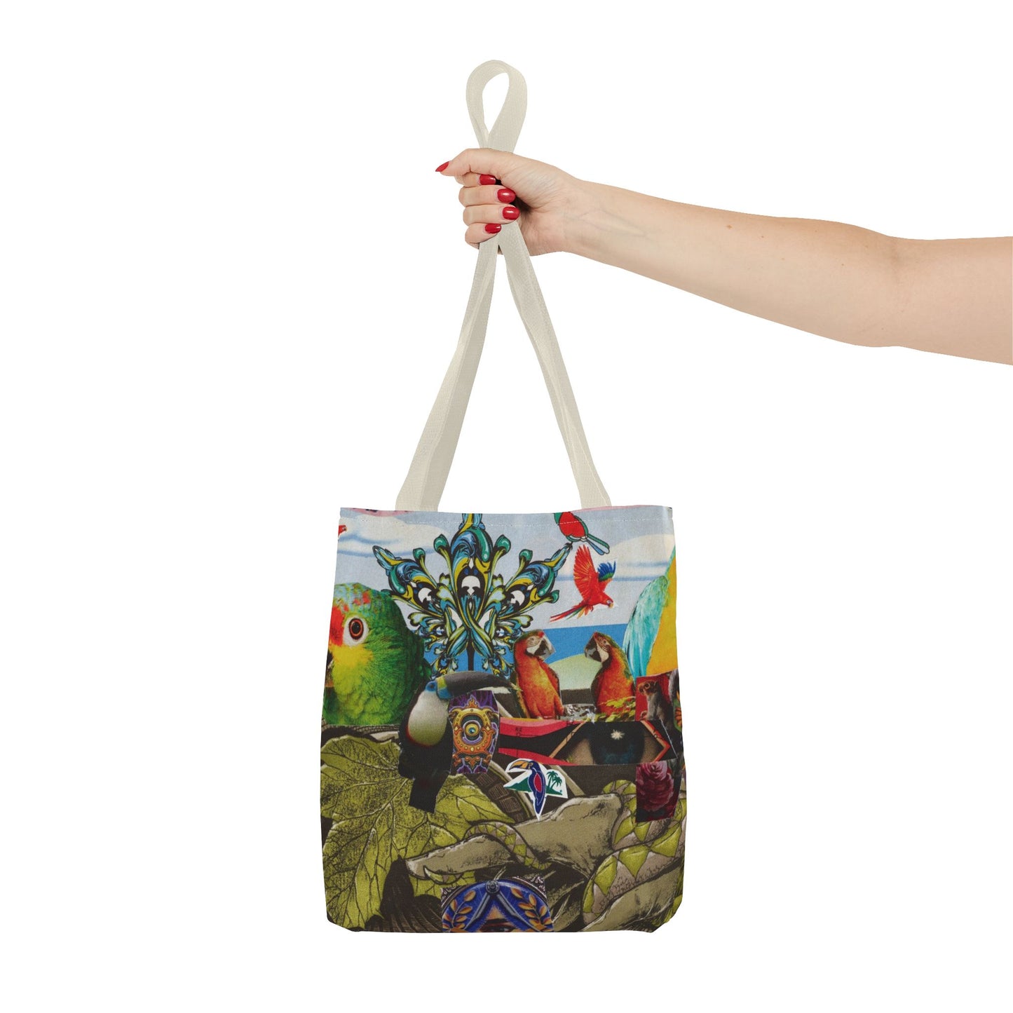 Apoda Print Vibrant Tropical Tote Bag, Eco-Friendly Grocery Bag, Summer Beach Tote, Festival Accessory, Colorful Shopping Bag