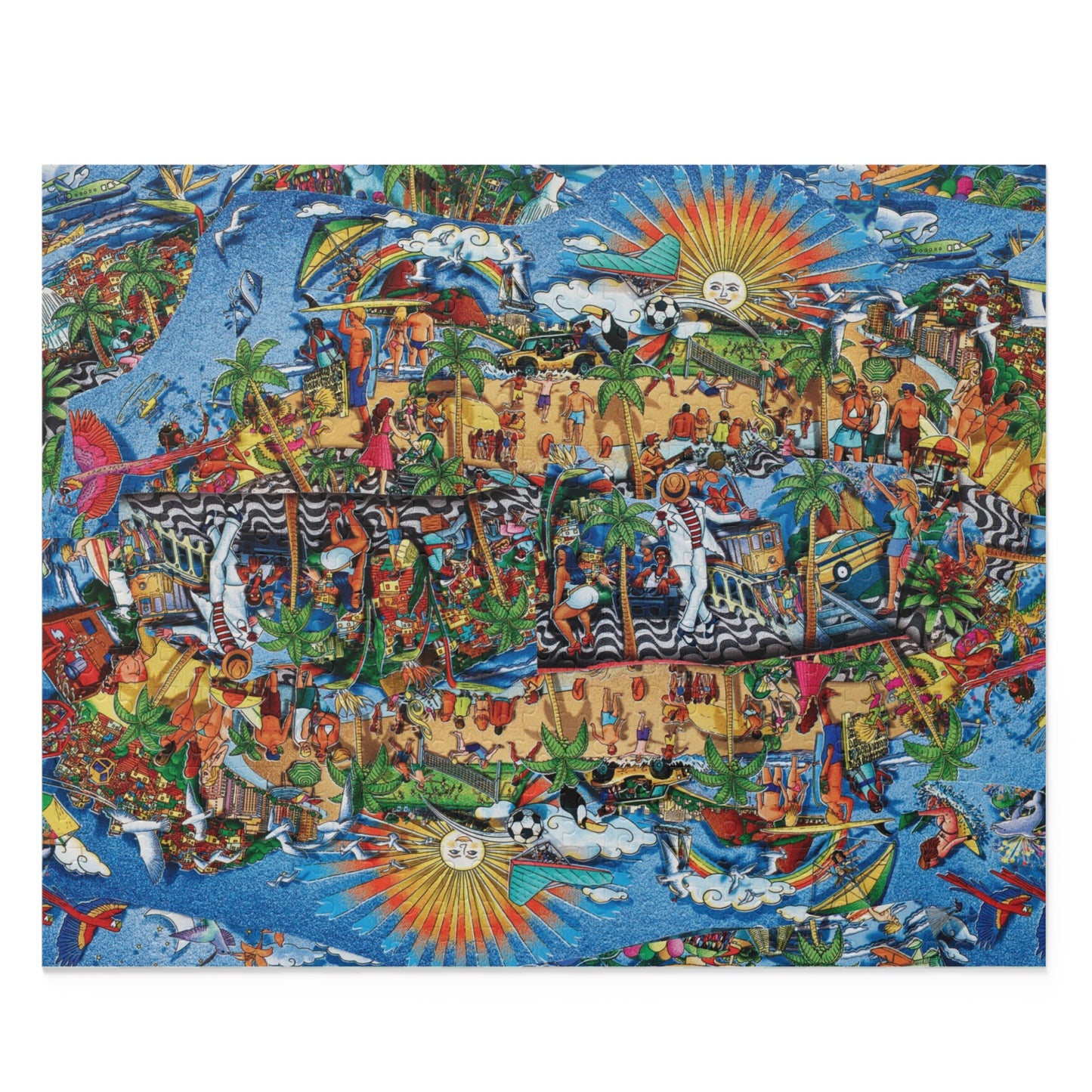 Florida Beach Scene Puzzle 500-Piece Hidden Object Jigsaw