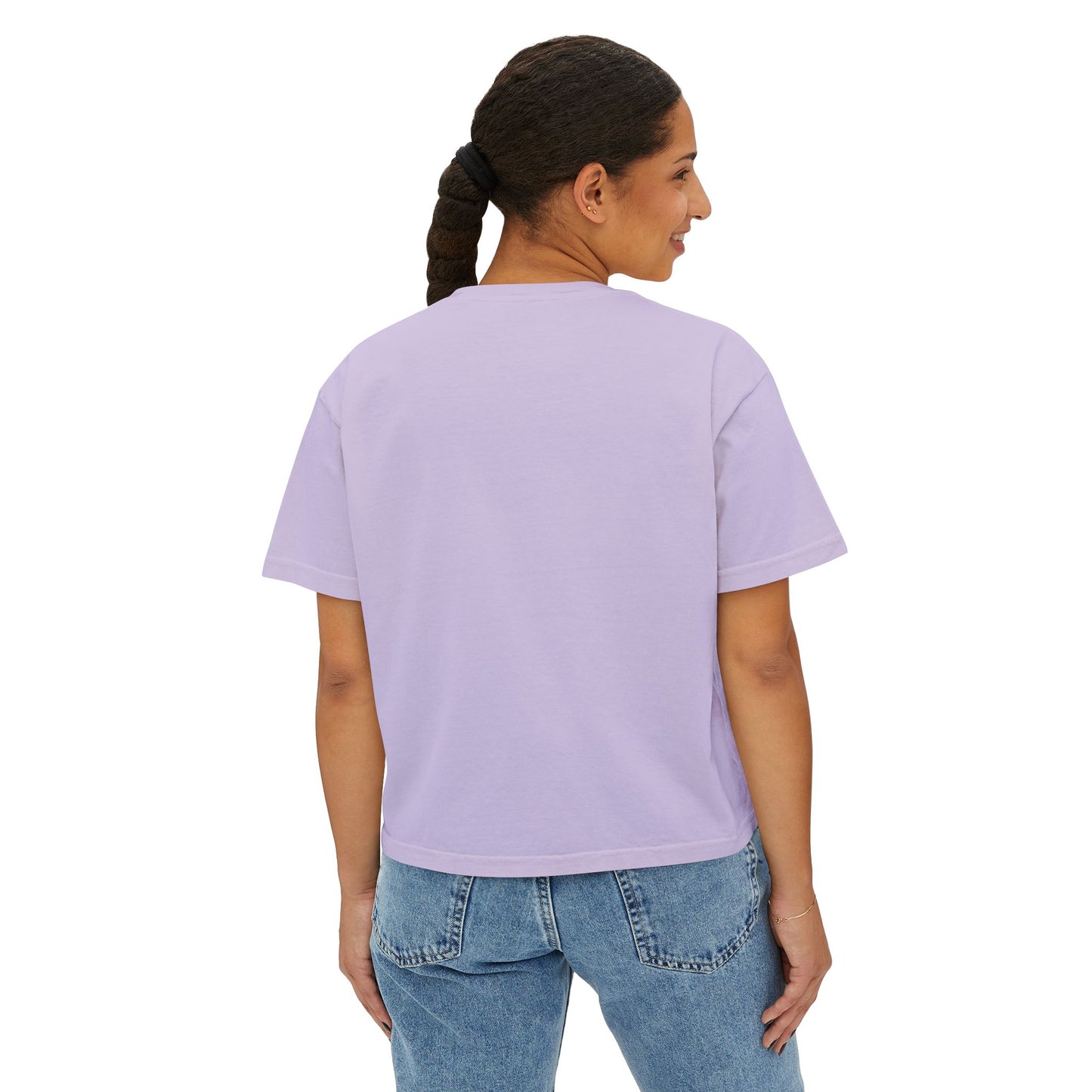 Florida Collage Artwork Women’s Boxy Tee — Abstract Collage Art Square Print