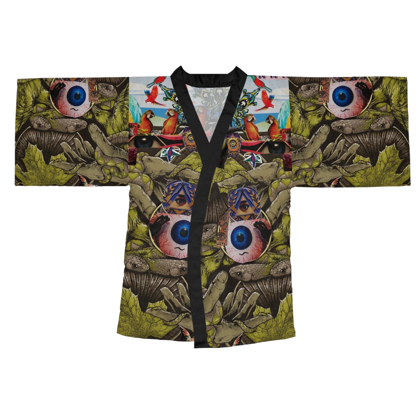 Apoda Artwork Floral Kimono Robe — Boho Lounge Cover-Up