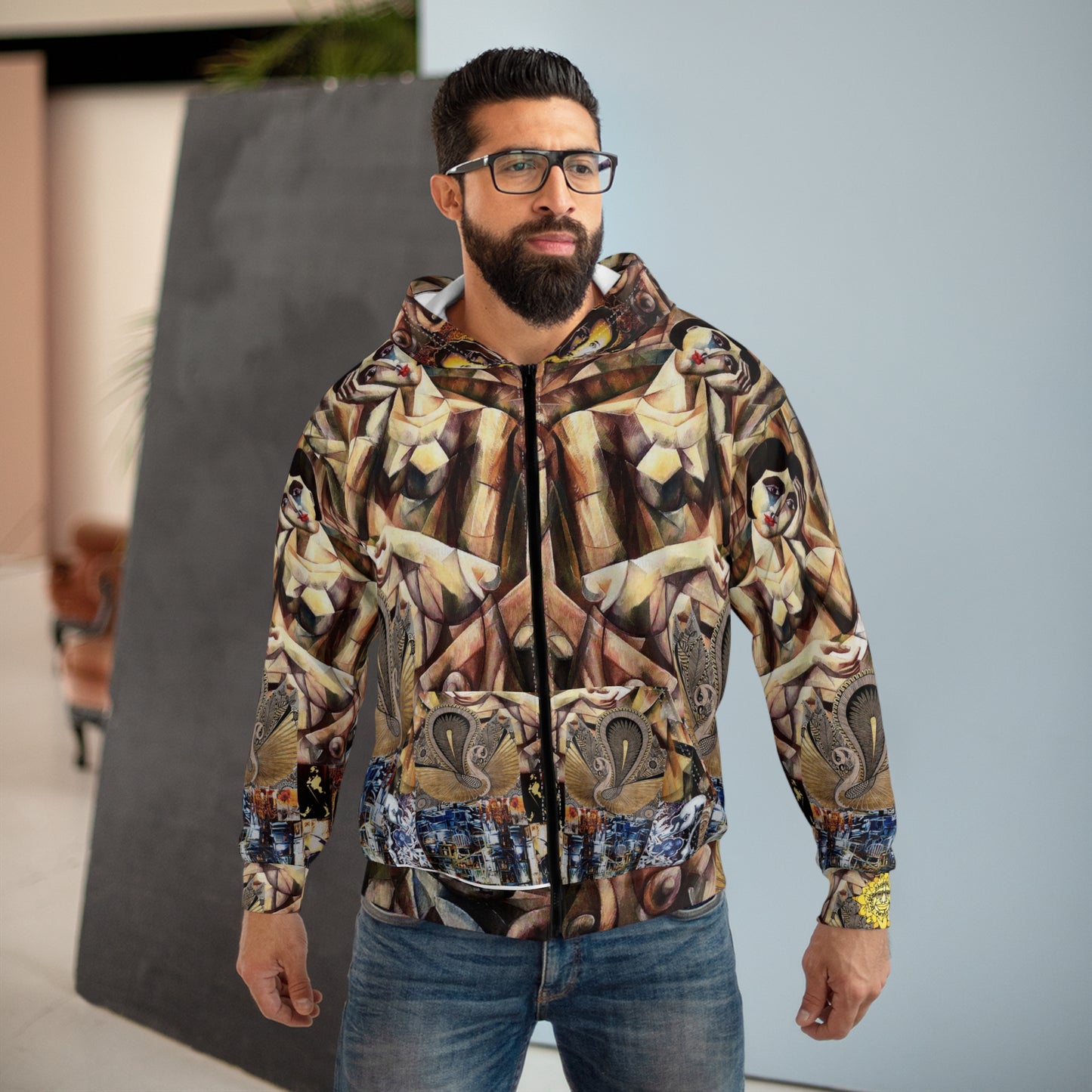 Margot Collage Artwork Zip Hoodie