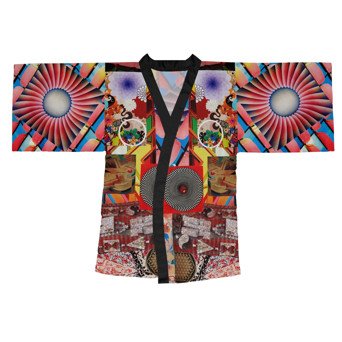 TEMPEST Collage Artwork Floral Kimono Robe — Boho Lounge Cover-Up