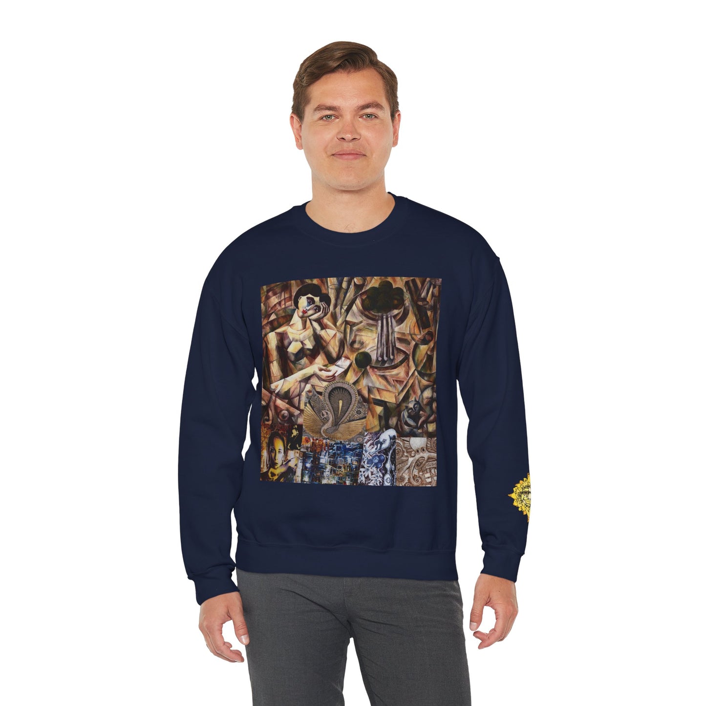 Margo Egyptian Collage Crewneck Sweatshirt — Vintage Pharaonic Art Print