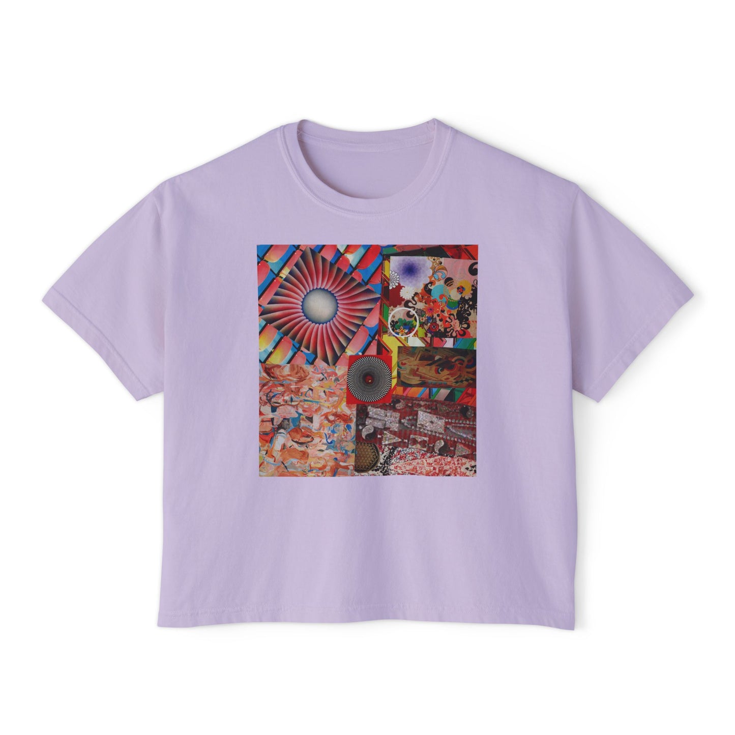 Tempest Collage Artwork  Women’s Boxy Tee — Abstract Collage Art Square Print