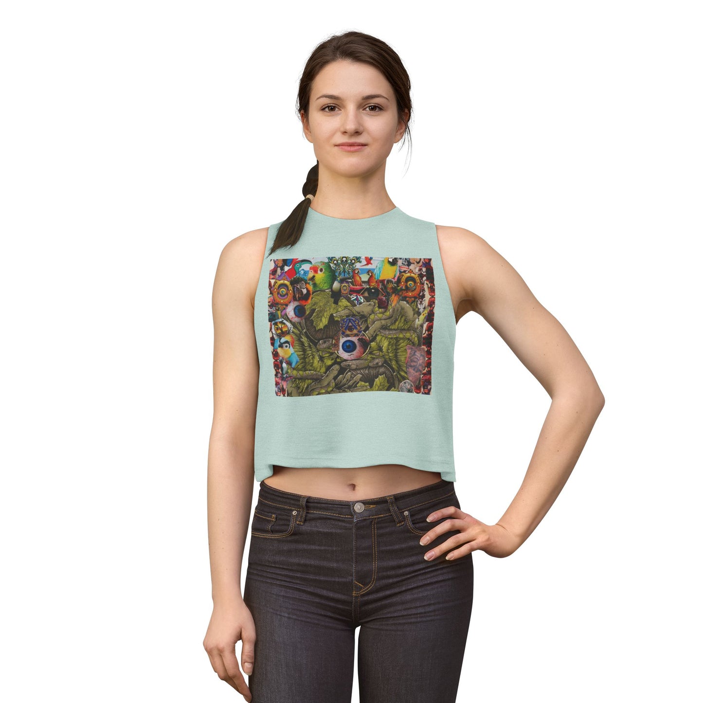 Apoda Psychedelic Collage Crop Top