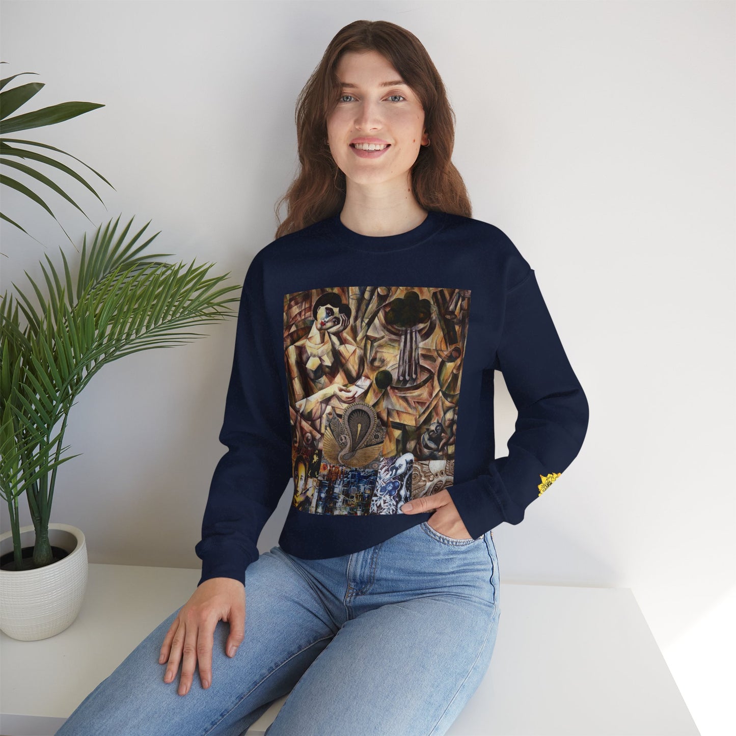 Margo Egyptian Collage Crewneck Sweatshirt — Vintage Pharaonic Art Print