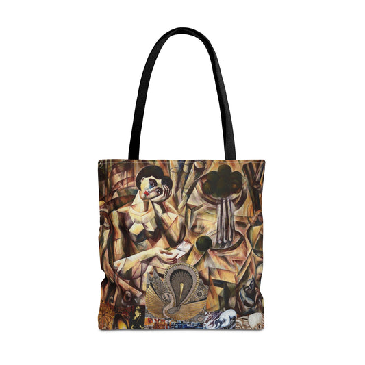 Margo Collage Artwork Surrealist Art Tote Bag — Vintage Cubist Collage All-Over Print