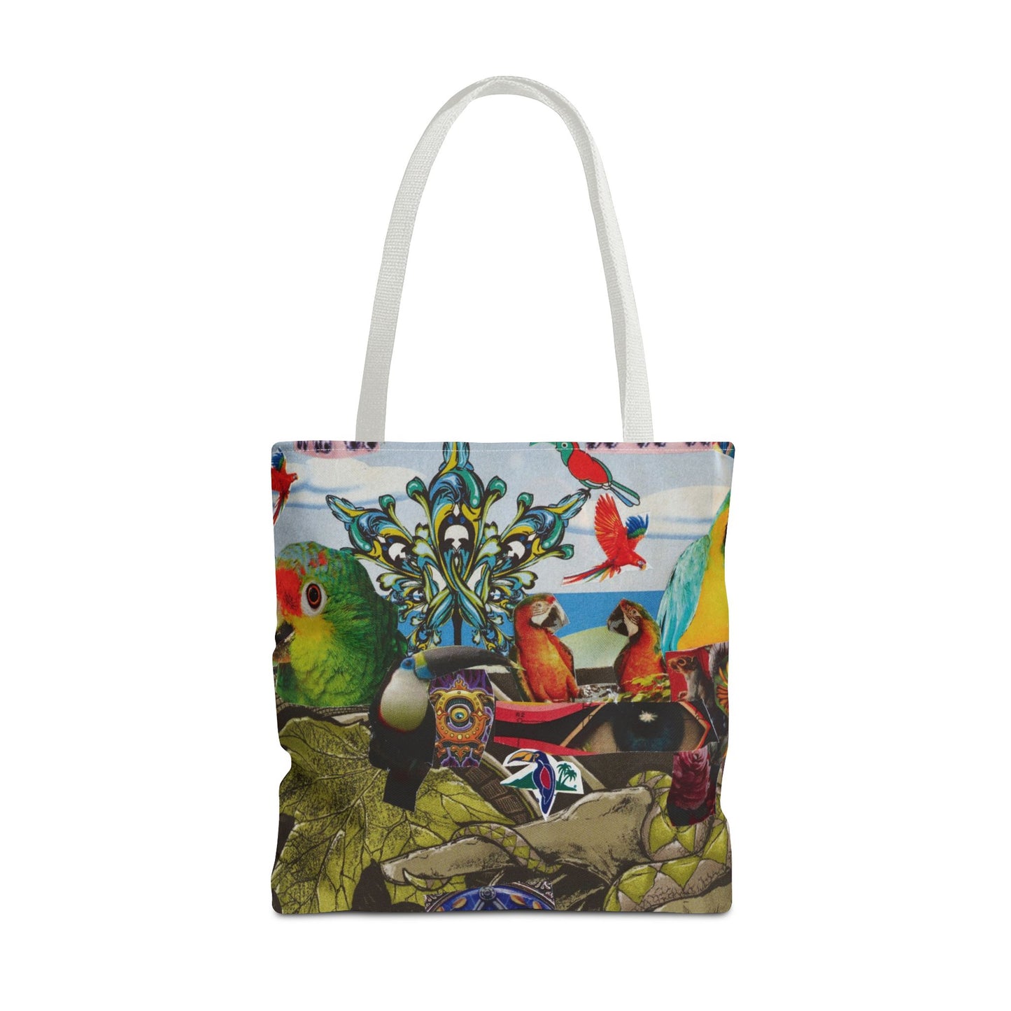 Apoda Print Vibrant Tropical Tote Bag, Eco-Friendly Grocery Bag, Summer Beach Tote, Festival Accessory, Colorful Shopping Bag