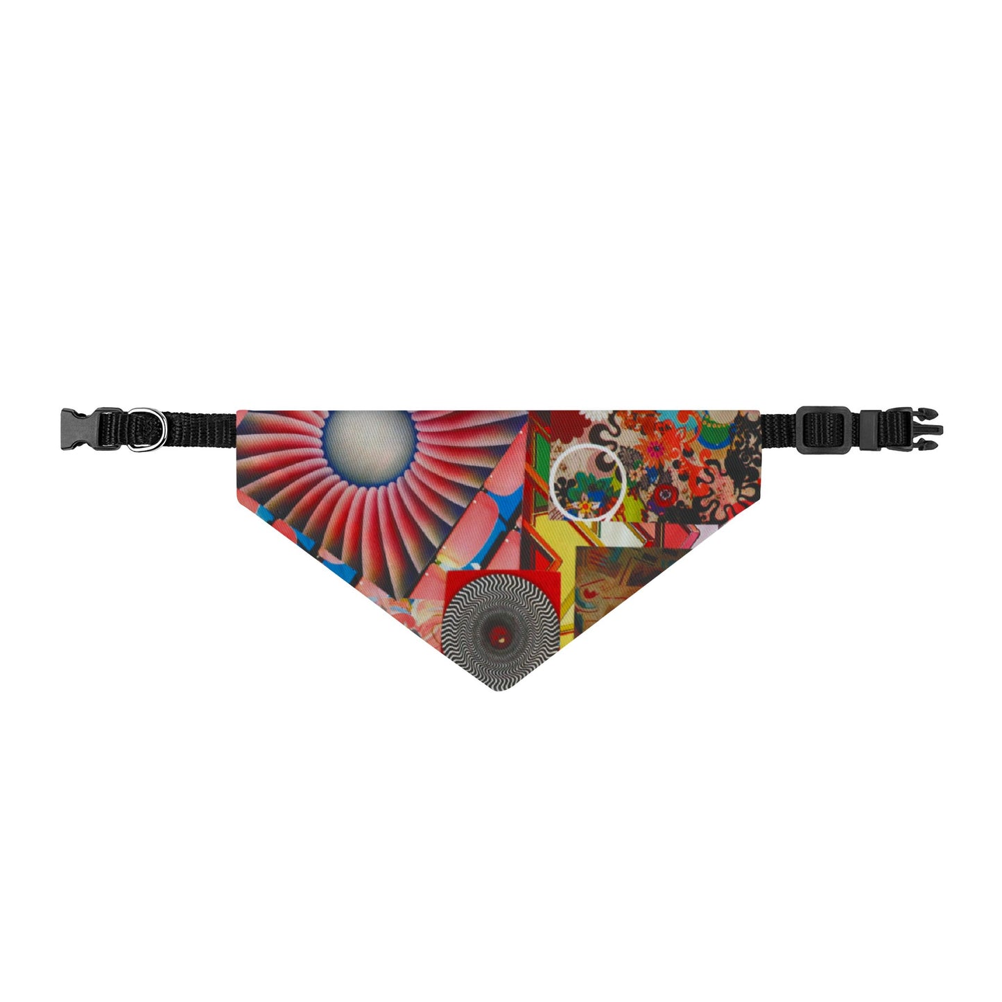 Tempest Collage Artwork Abstract Floral Collage Clip-On Pet Bandana